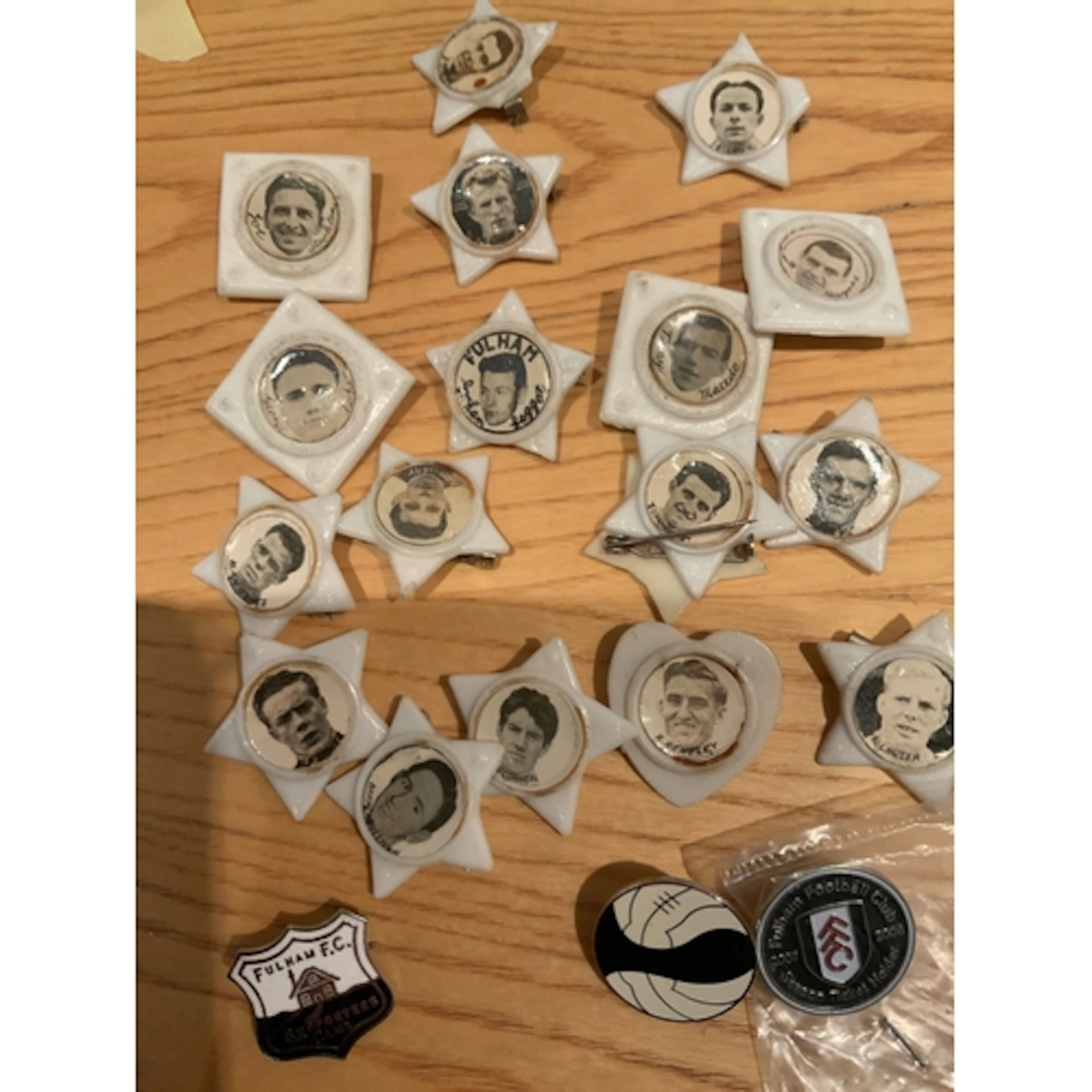 Fulham Football Badges + Programmes: Includes 13 star badges...
