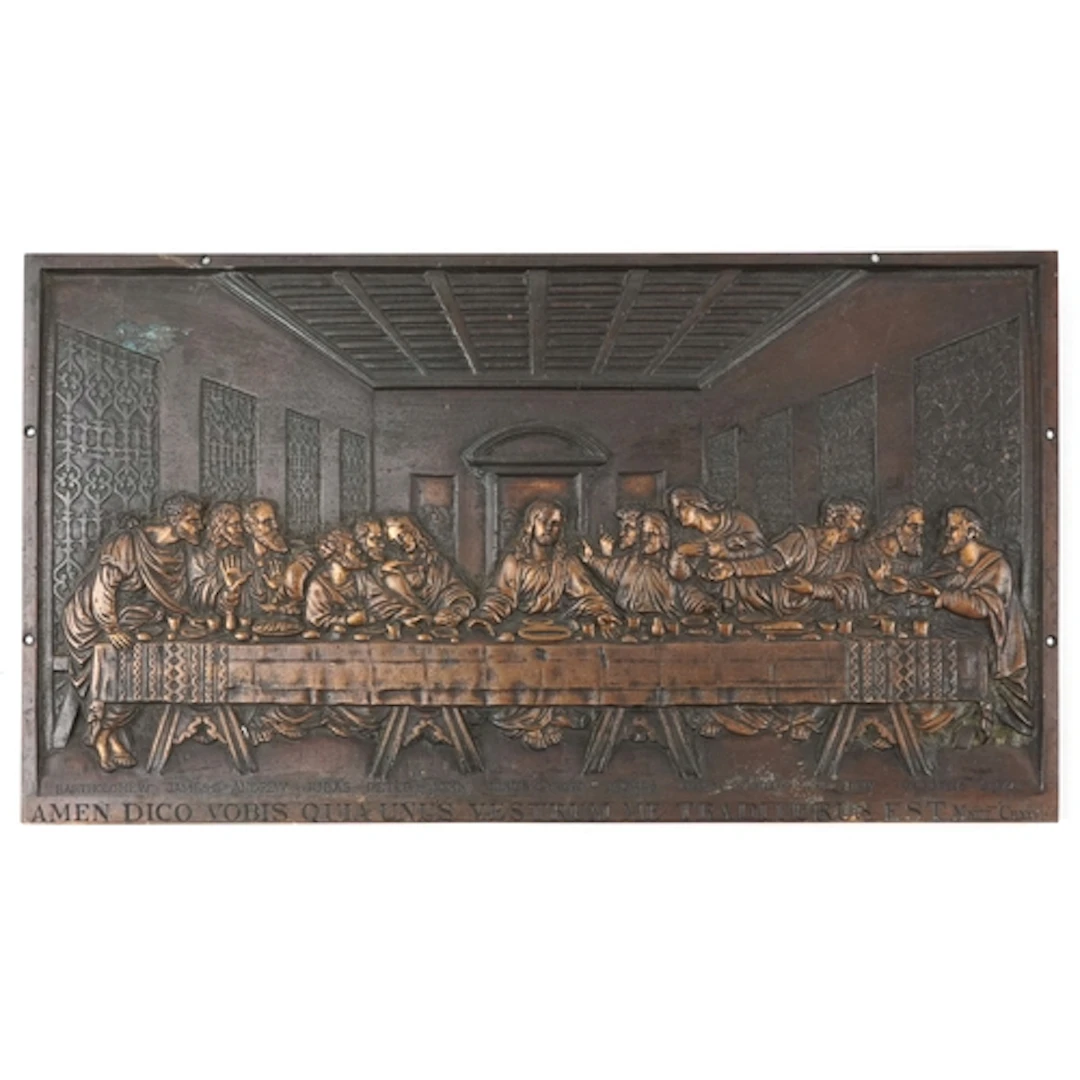 19th century bronze plaque cast in high relief, depicting Th...