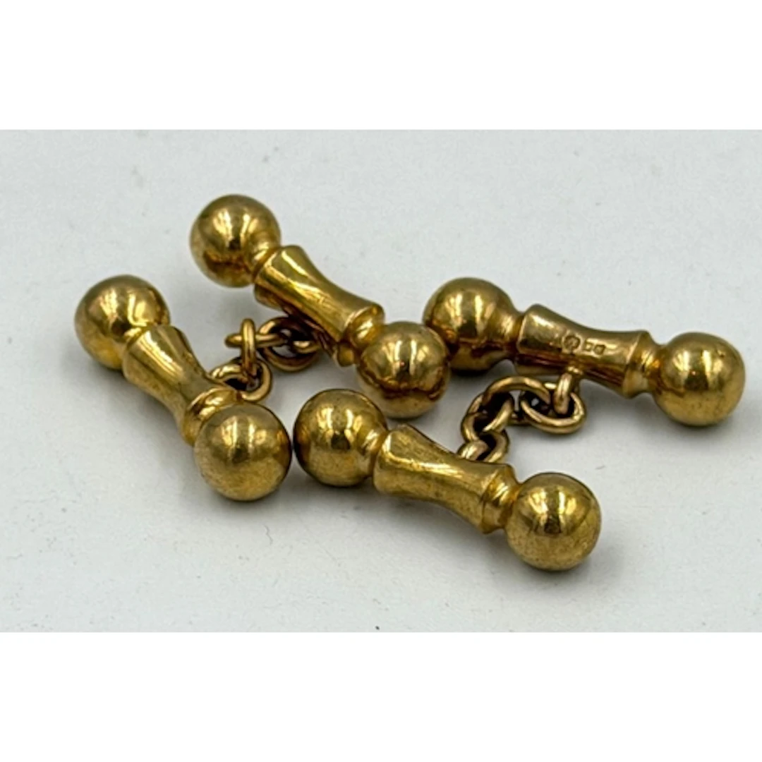 A pair of 9ct gold link cuff links, approximate weight 14.5g...