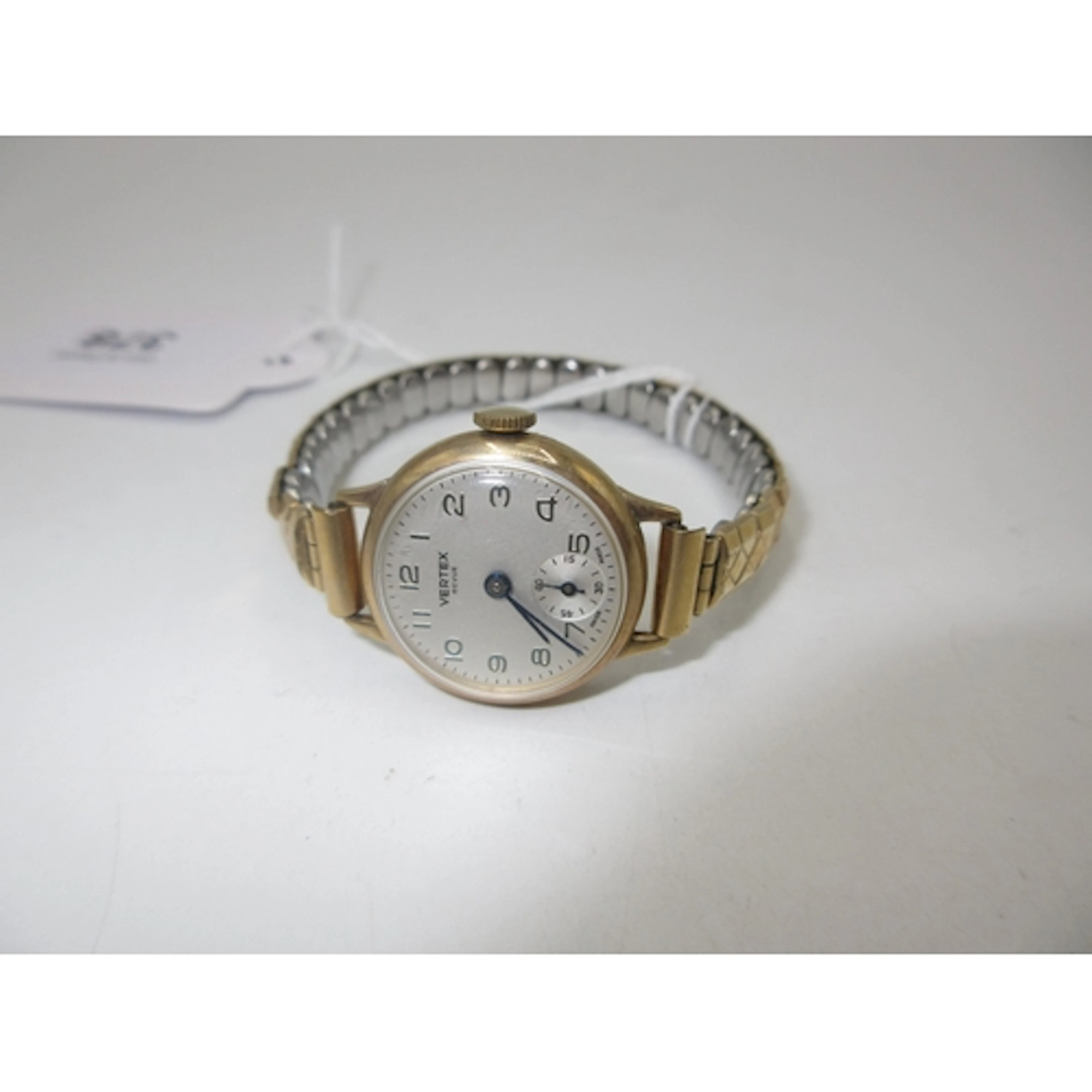 Vertex Revue Ladies 9ct Gold Watch on a Metal Expanding Stra...