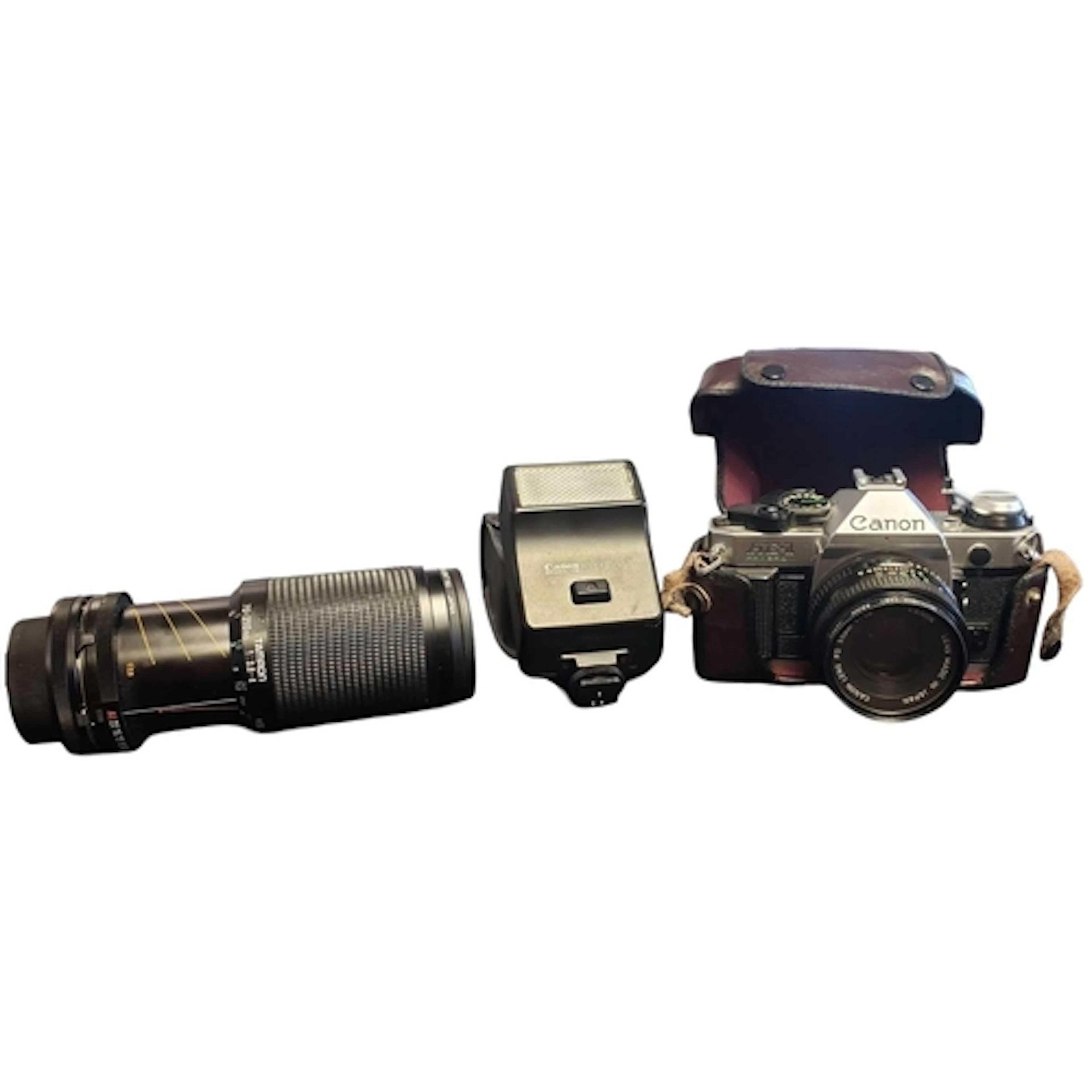 Late 20th century Canon AE-1 film camera with a Tamron 2 len...