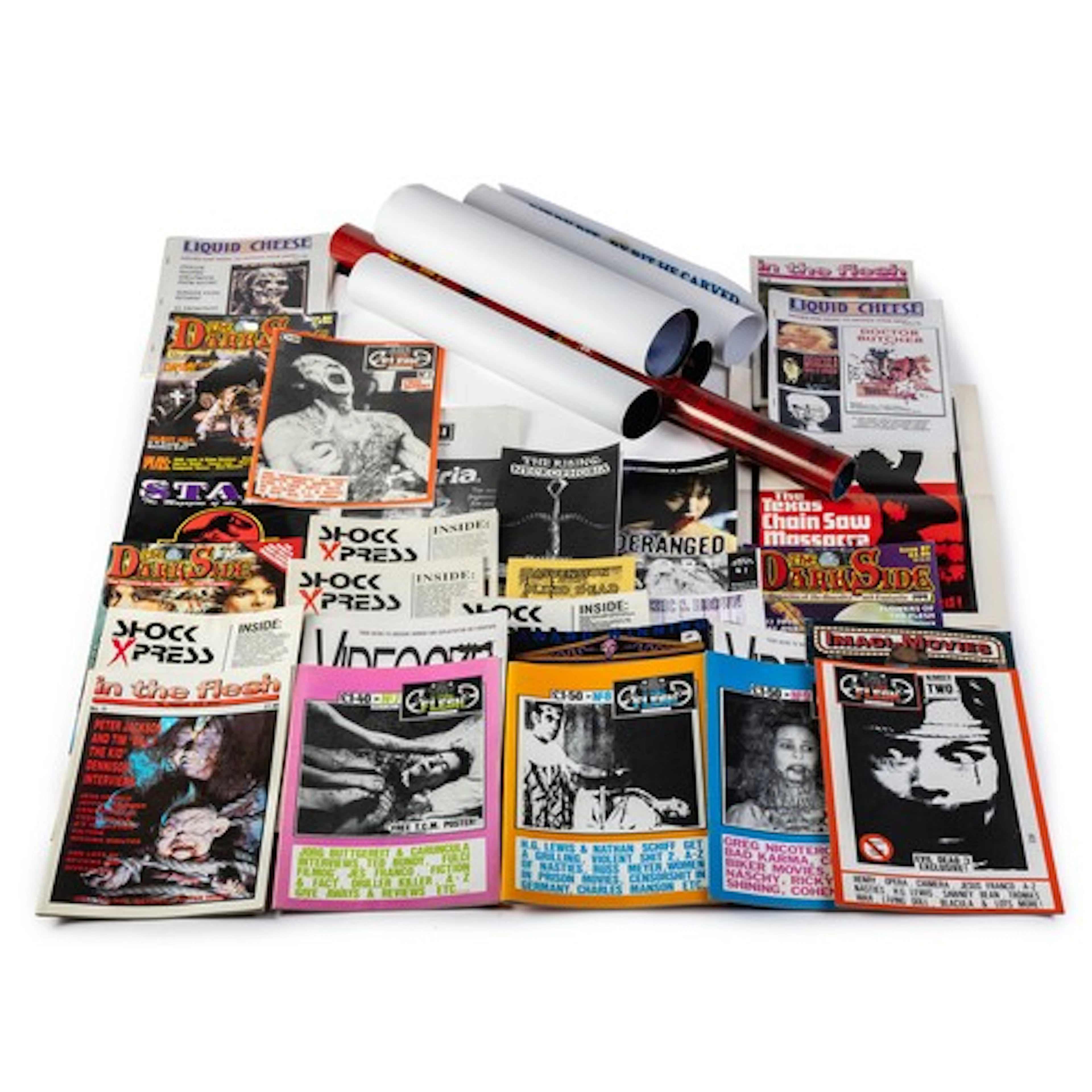 Movie ephemera, a collection of horror and shock magazines a...
