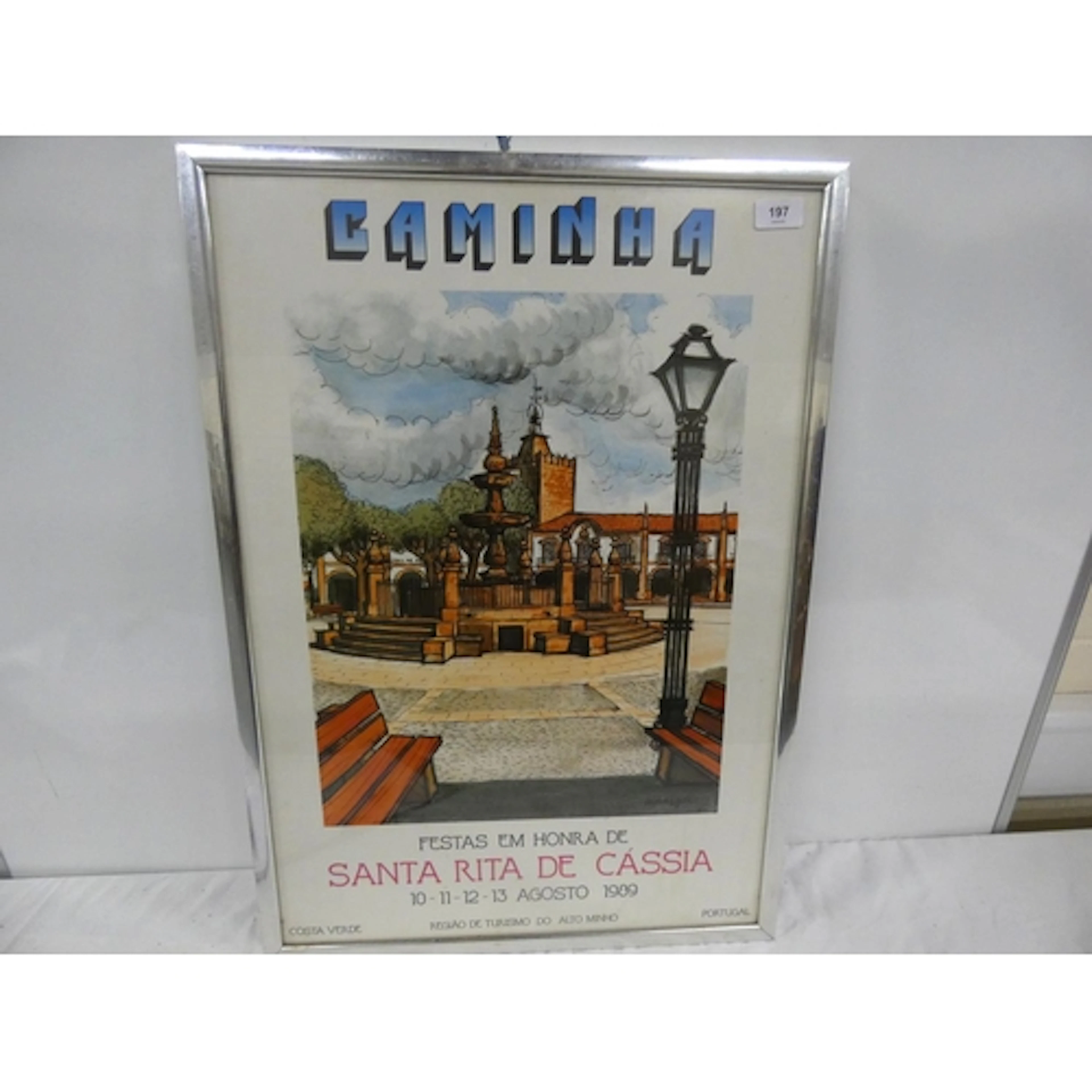 Vintage 1989 Caminha, Santa Rita de Cassia holiday poster.