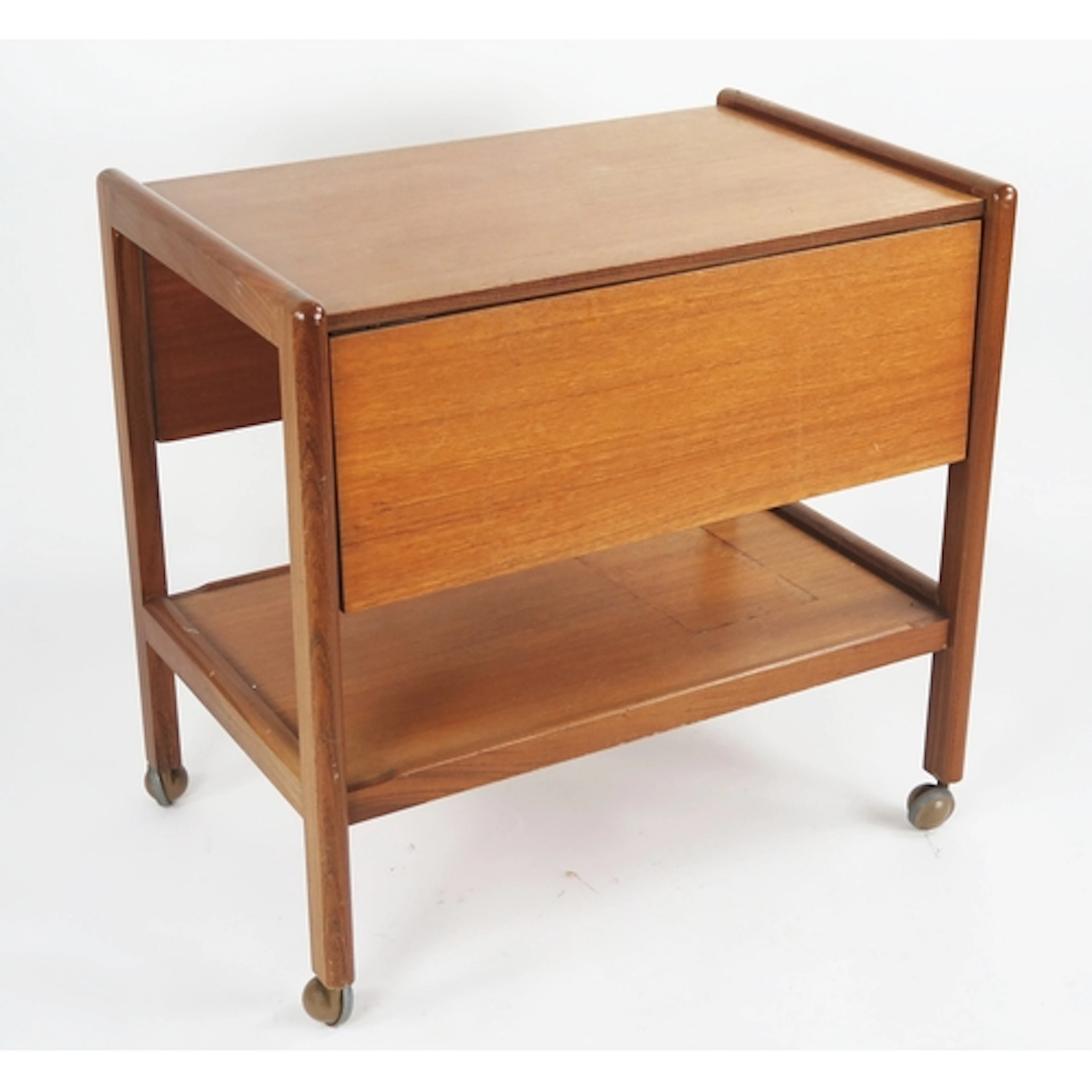 A teak drinks trolley, 68(w)x65.5(h)x44(d)cm
