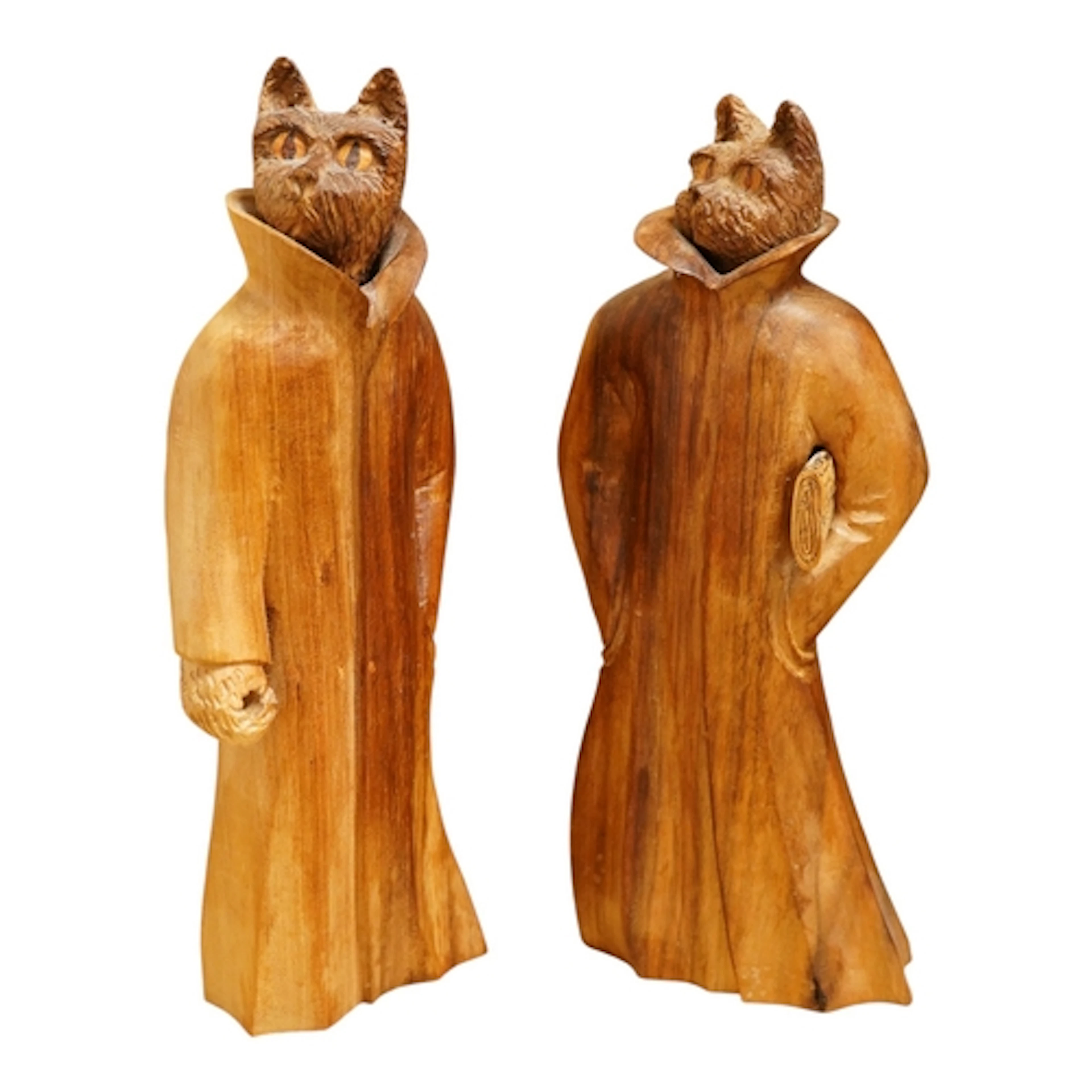 Pierre Decorse (b.1953), a pair of carved hardwood cats and ...