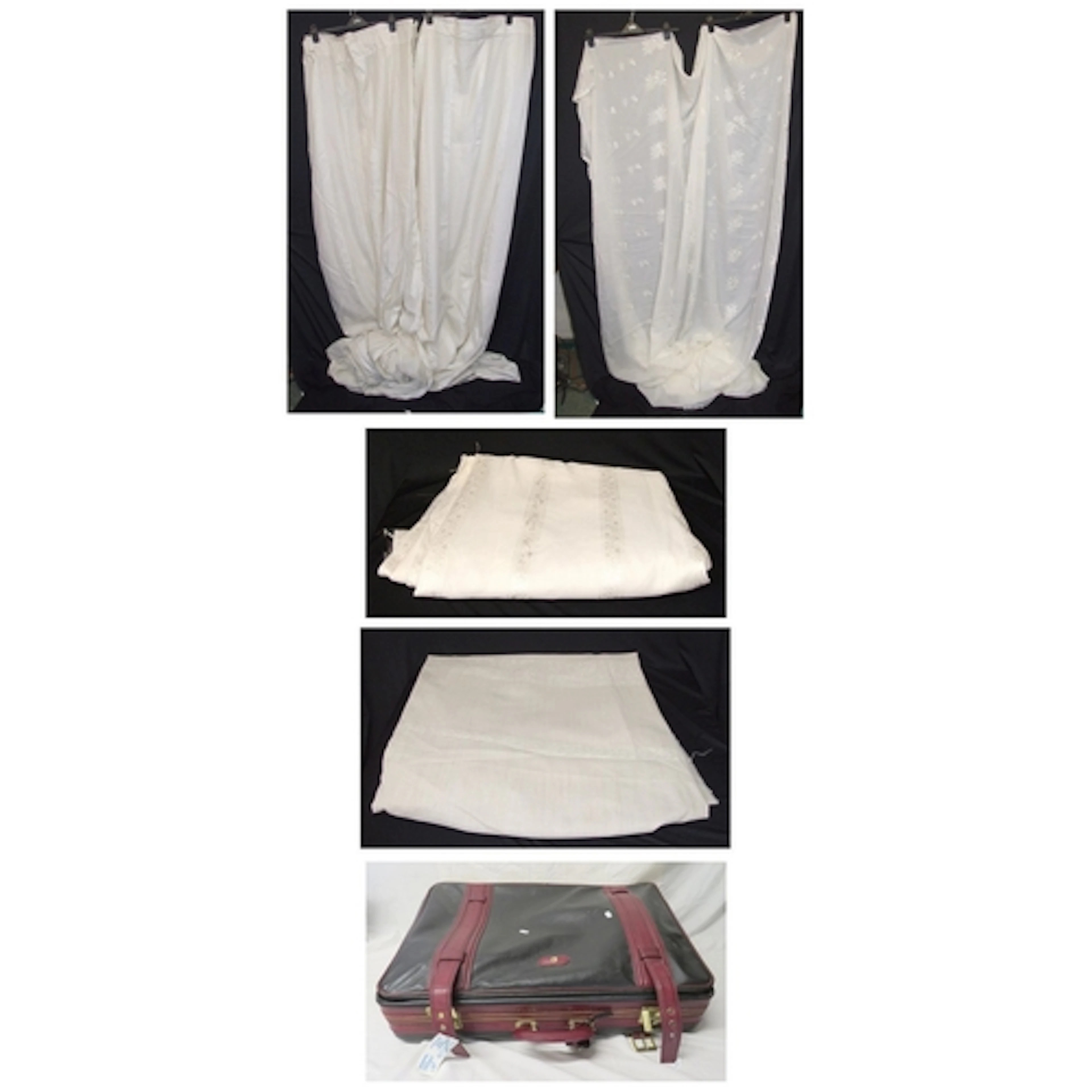 Pair Cream Curtains each approx. 200cm W (ungathered) x 280c...