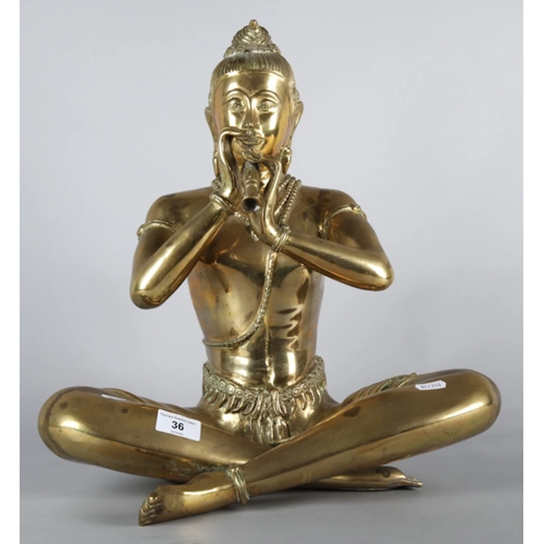 Brass Buddha figure, 42cm H.