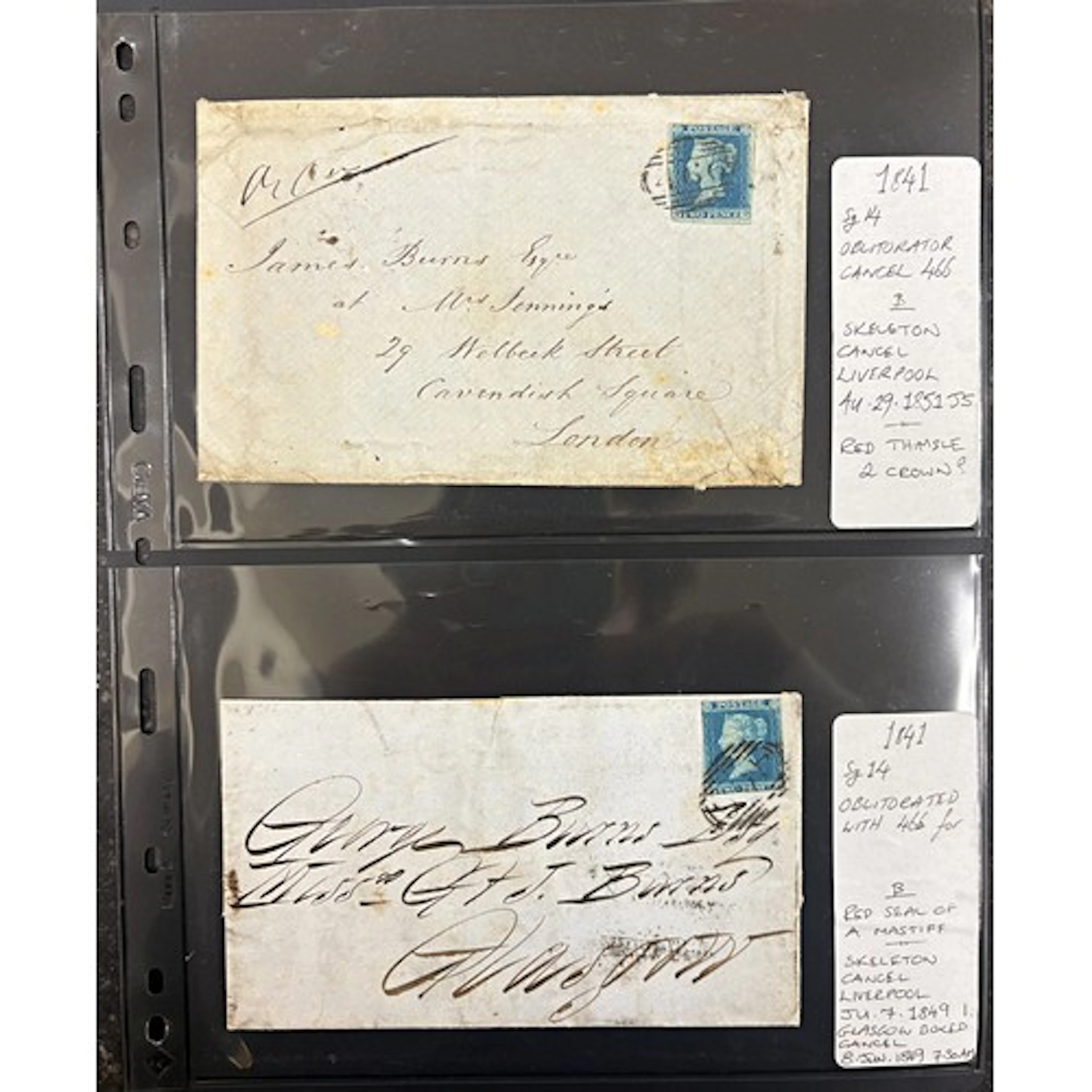 Two albums containing GB postal history from pre-stamp to QV...