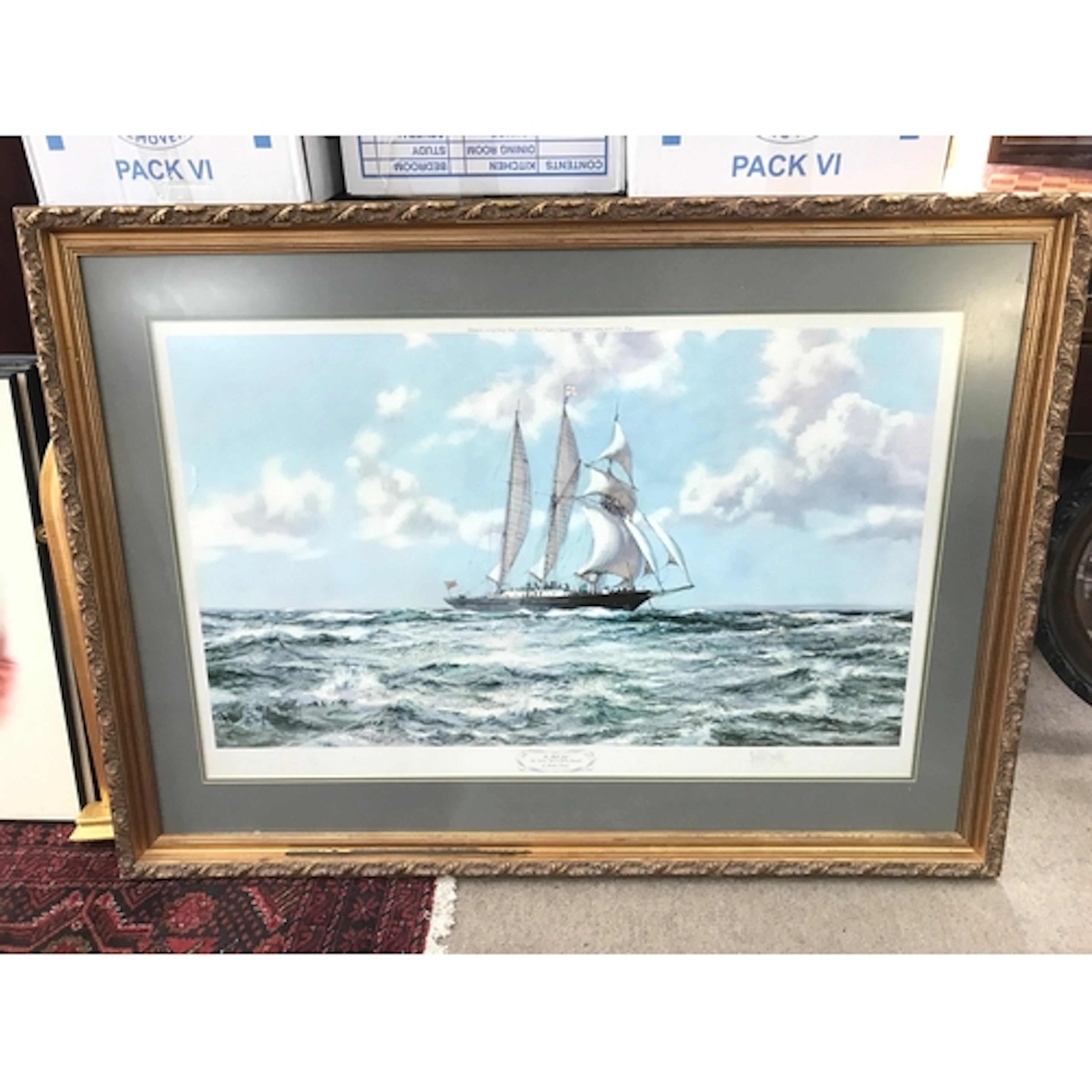 A framed print- In Full Sail The Training Ship for Winston C...