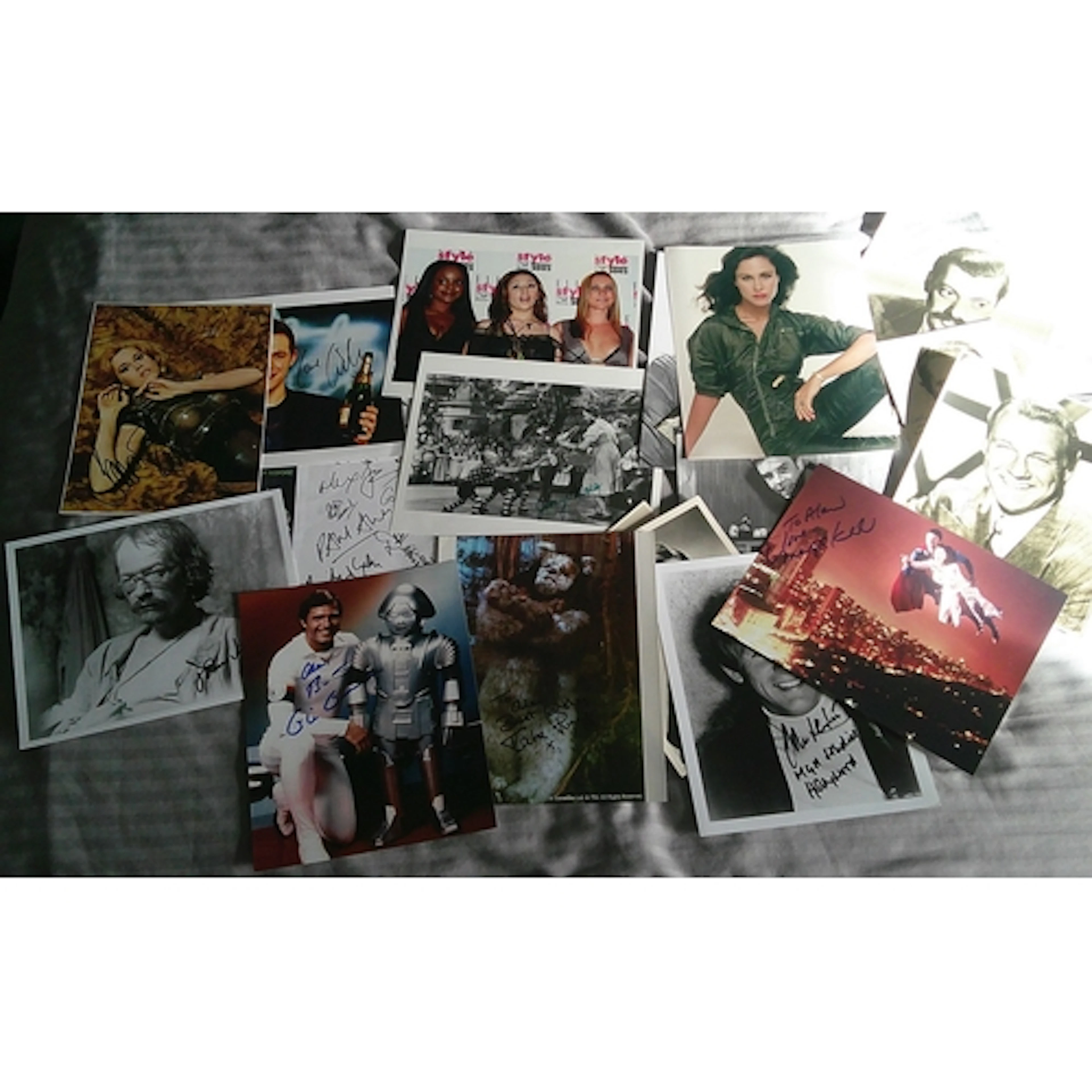 Collection of signed film, stage and music industry photogra...
