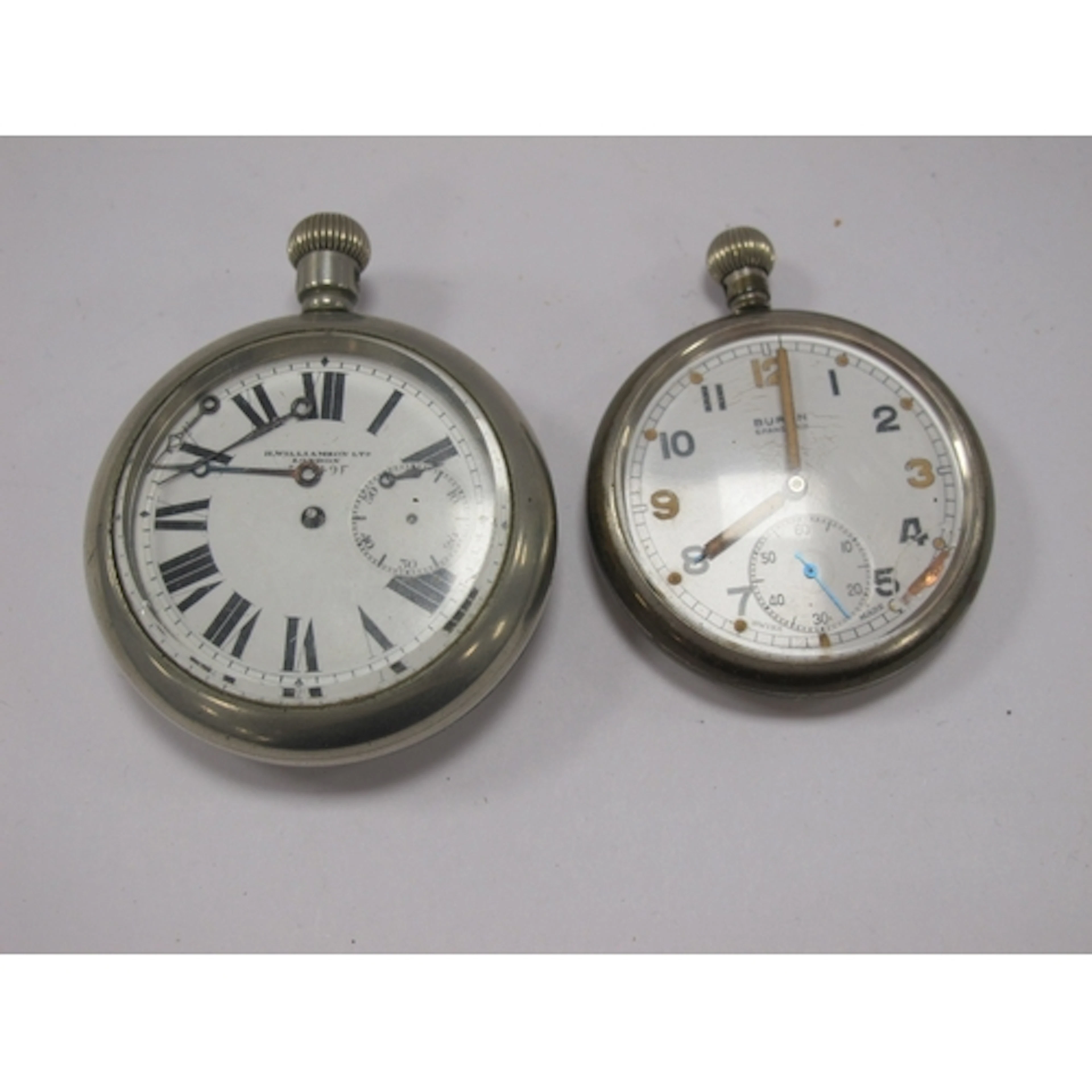 WWII British Military Pocket Watch by Buren, marks to case b...