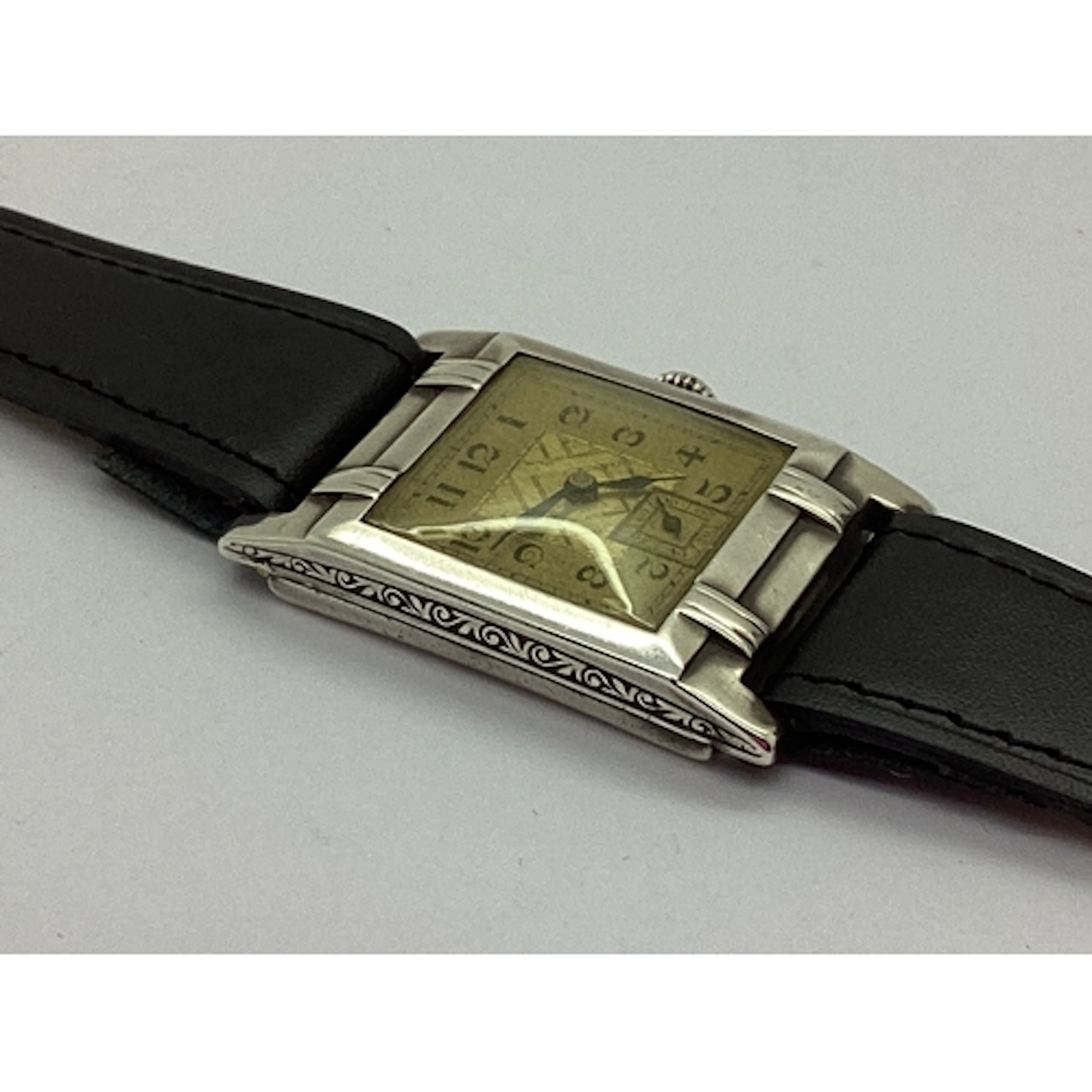 A 1920's Art Deco Hallmarked Silver Cased Gent's Wristwatch,...