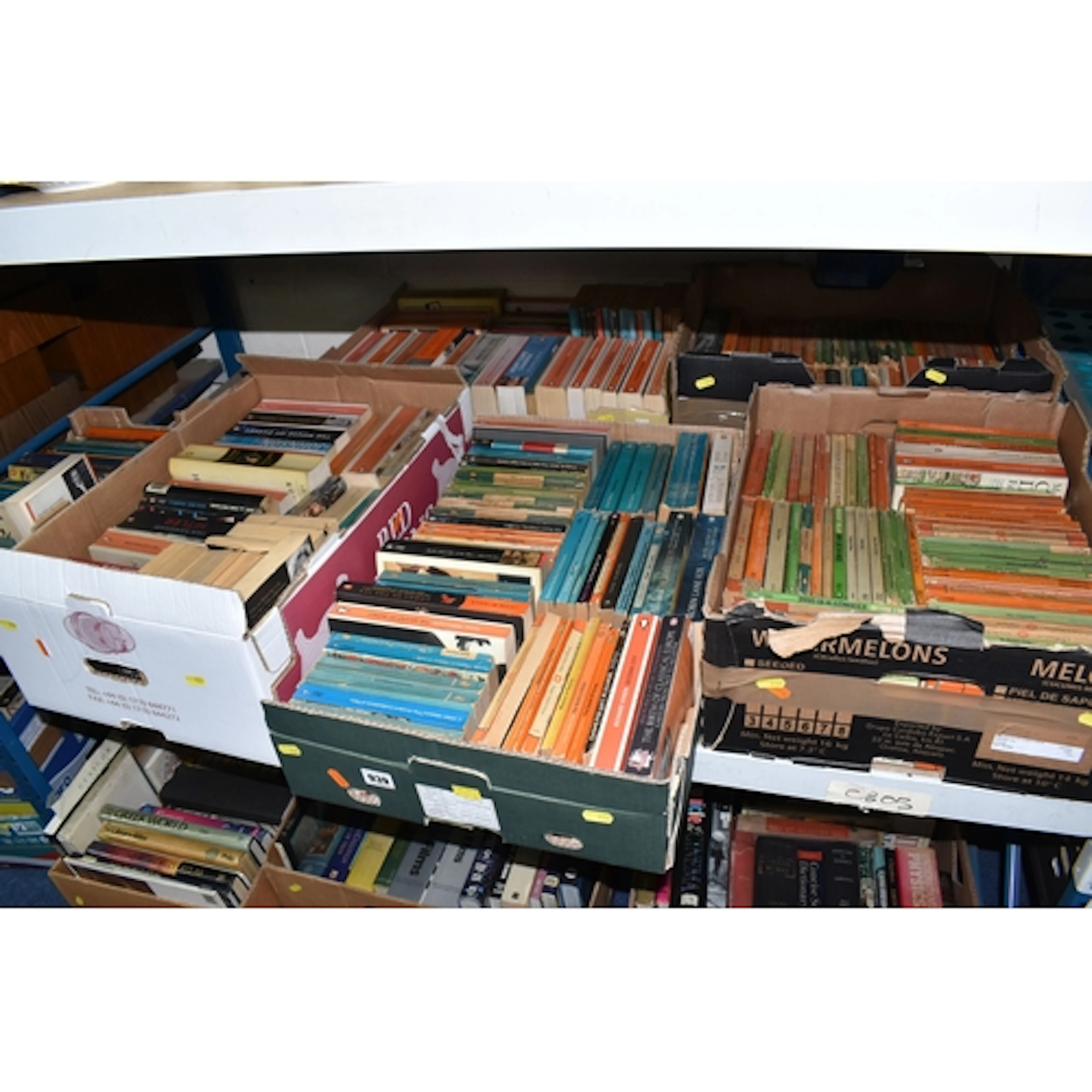 SIX BOXES OF PENGUIN BOOKS comprising approximately two hund...