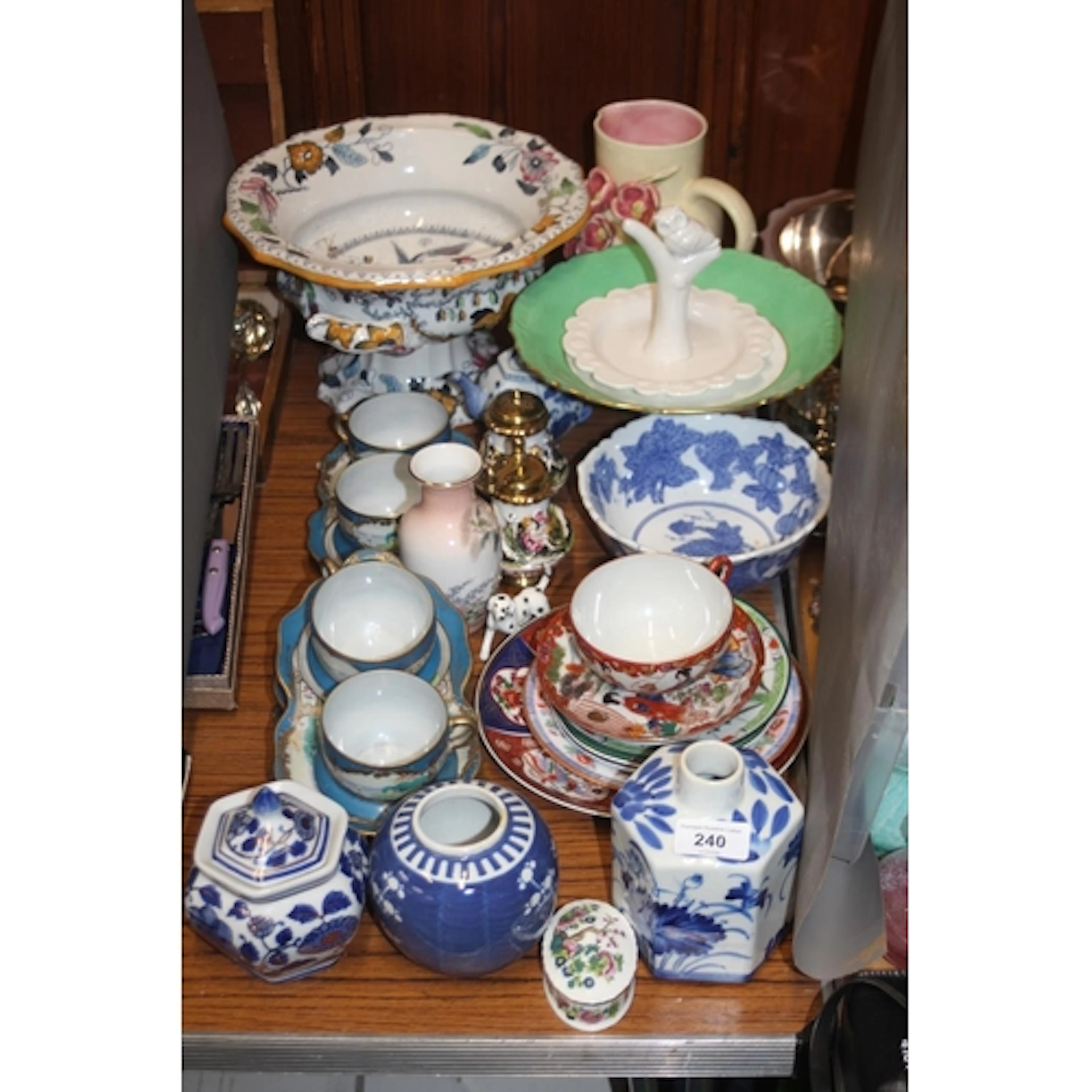 Mixed decorative ceramics to include blue and white ginger j...