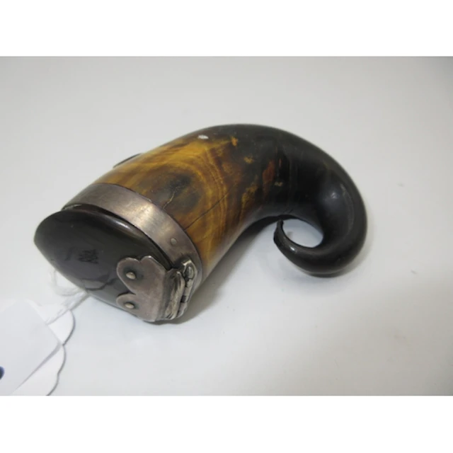 19th Century Horn Snuff Mull Inscribed William Wattie, 8cm