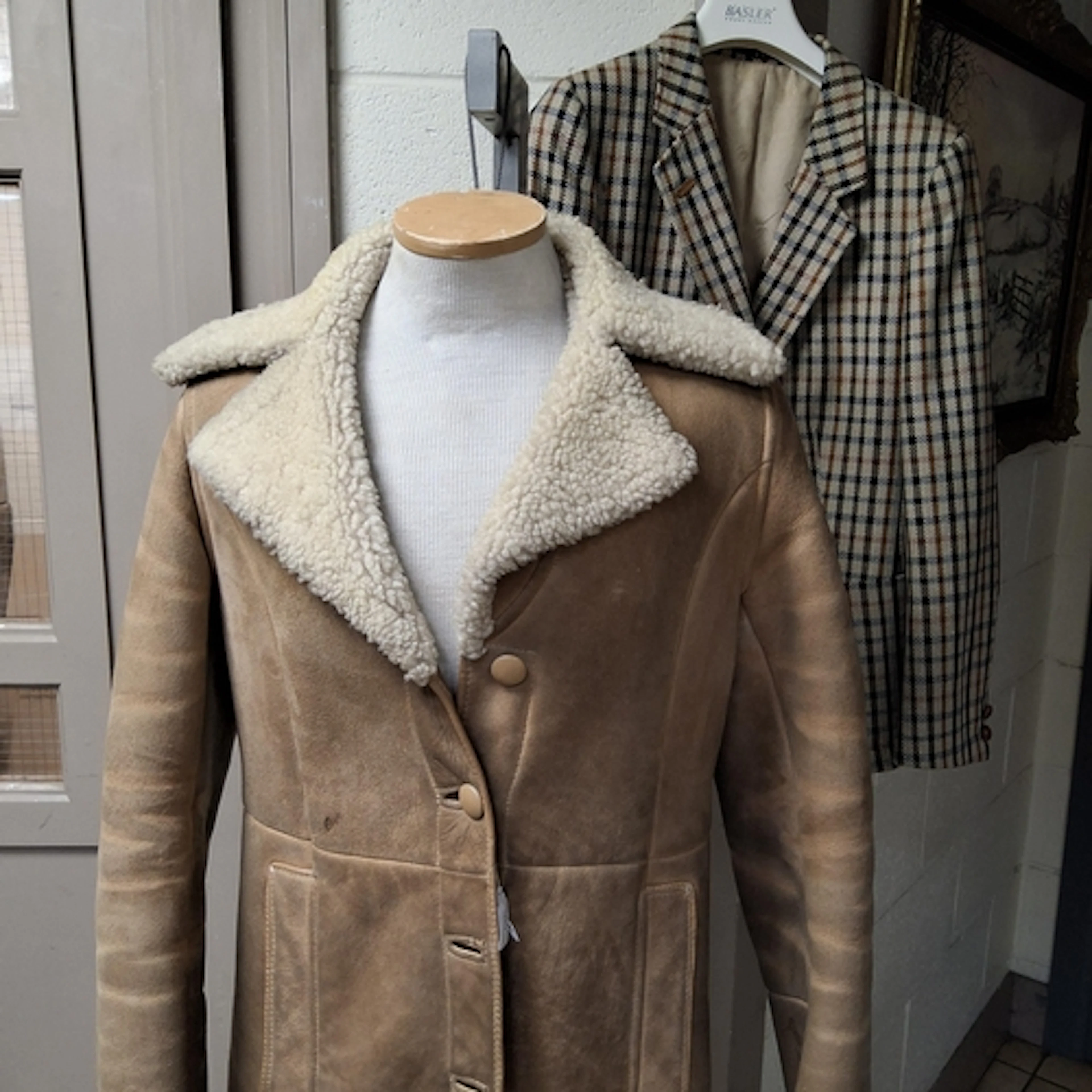 TWO LADIES' VINTAGE COATS, to include a Moorlands Velour Lam...
