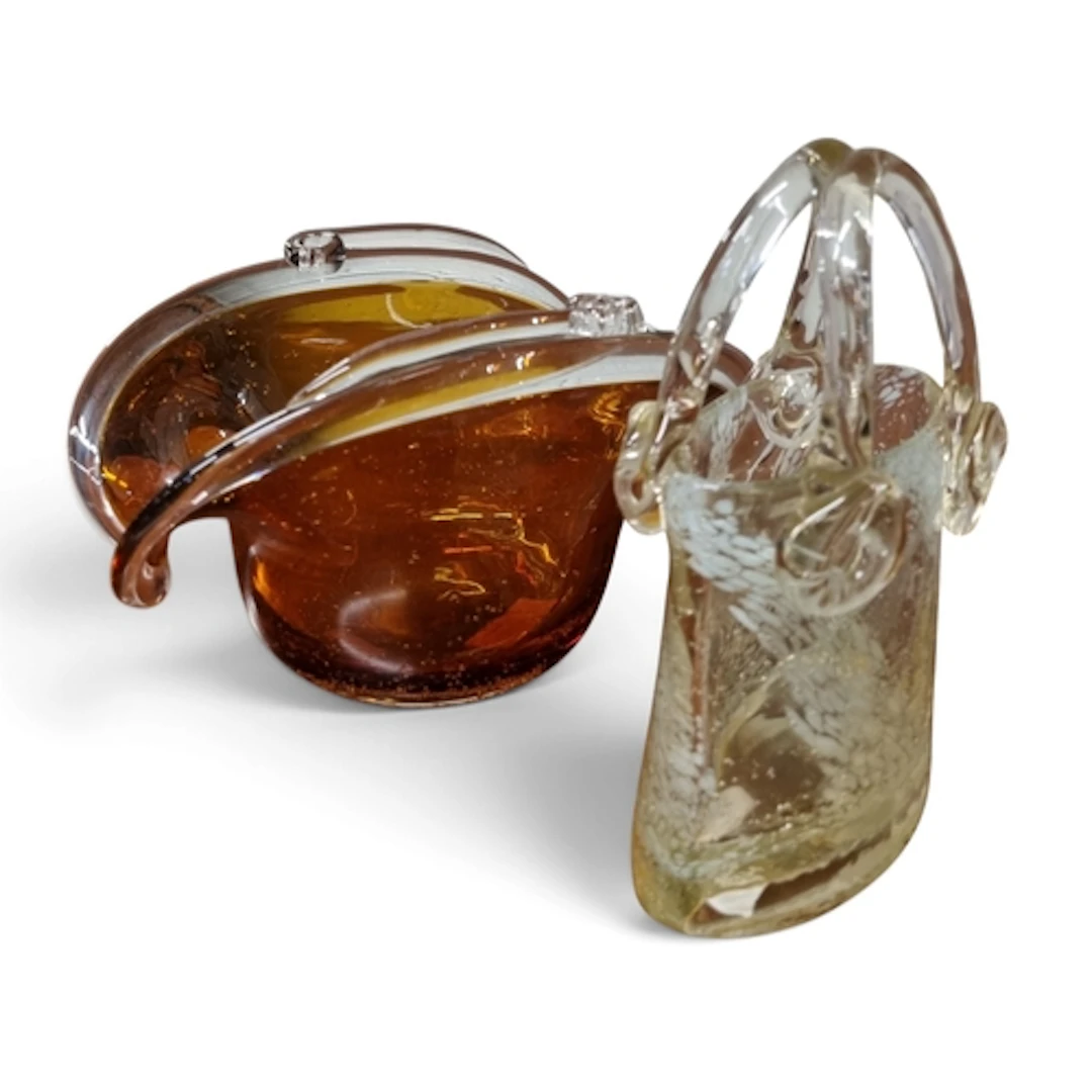 A mid Century hand blown (possibly Italian) honey coloured G...