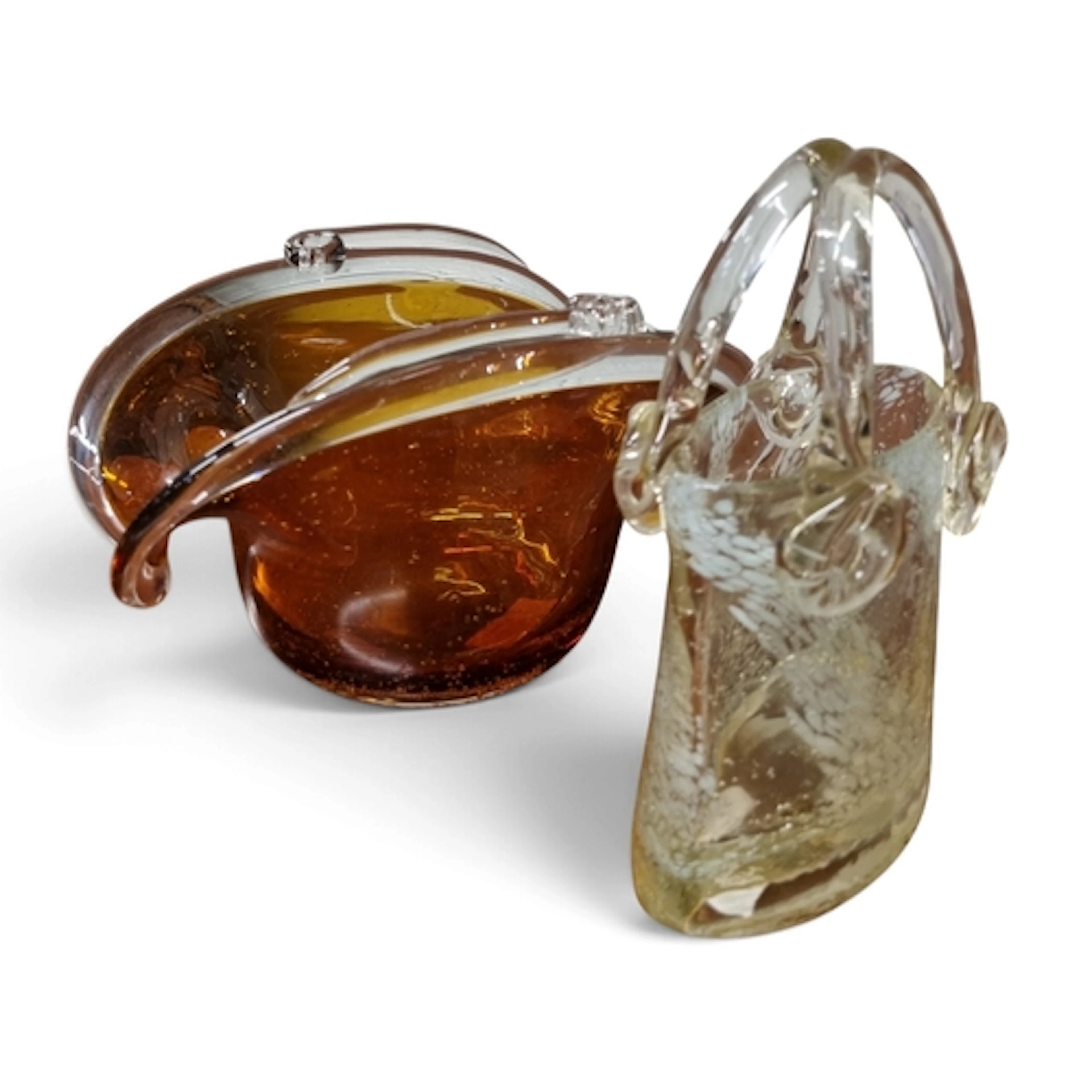 A mid Century hand blown (possibly Italian) honey coloured G...