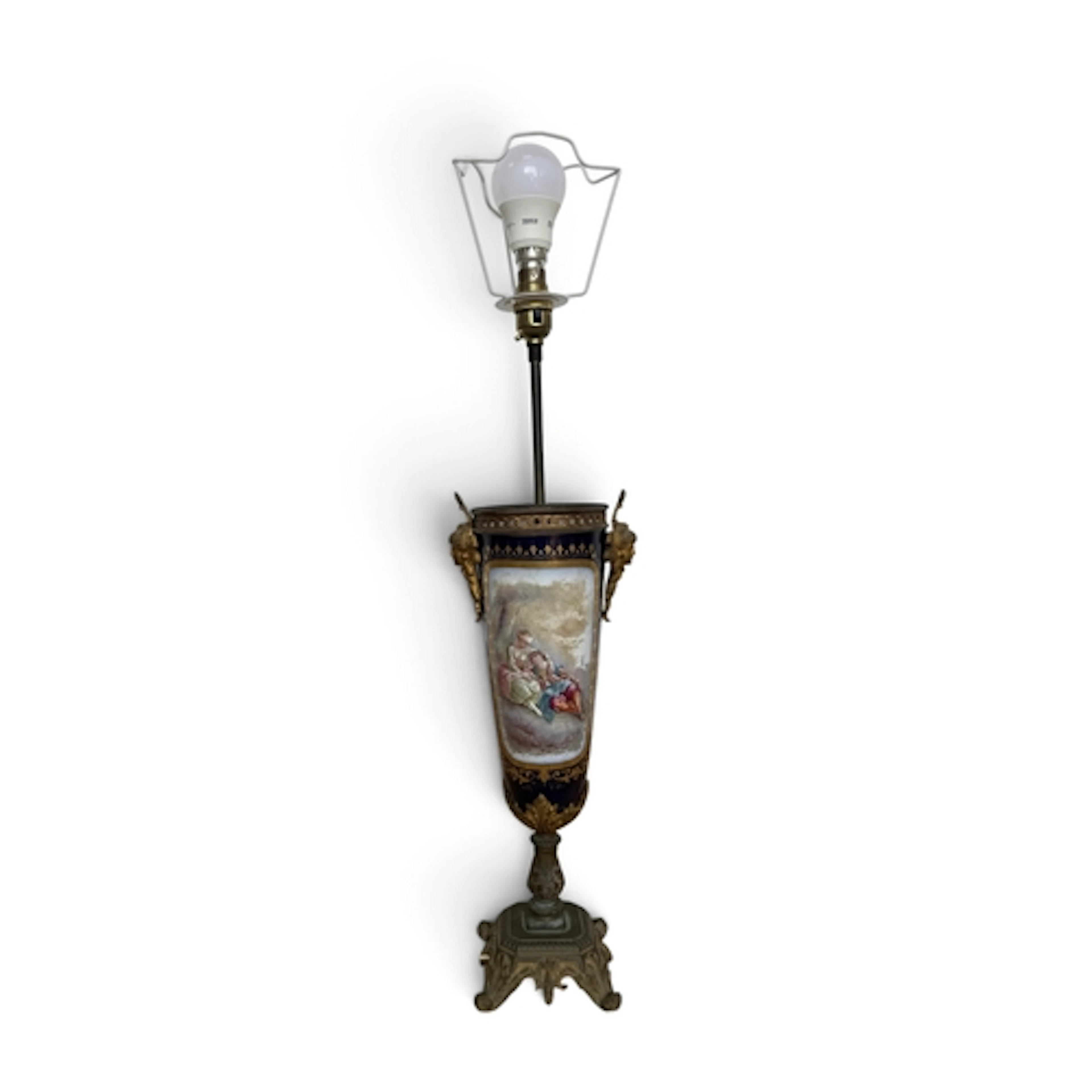 A 19TH CENTURY FRENCH SEVRES-STYLE PORCELAIN URN With ormolu...