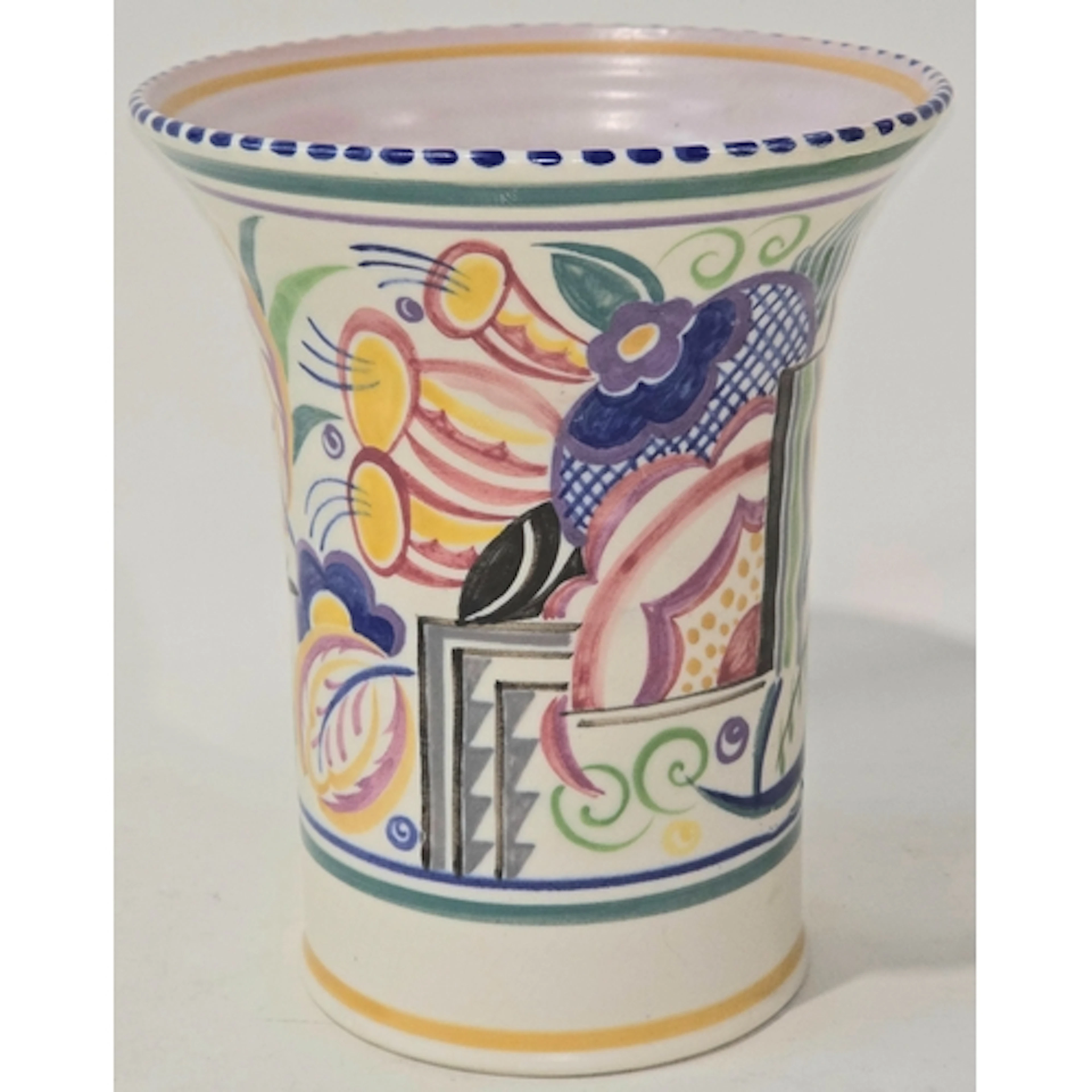 Poole Pottery shape 335 N pattern trumpet vase decorated by ...