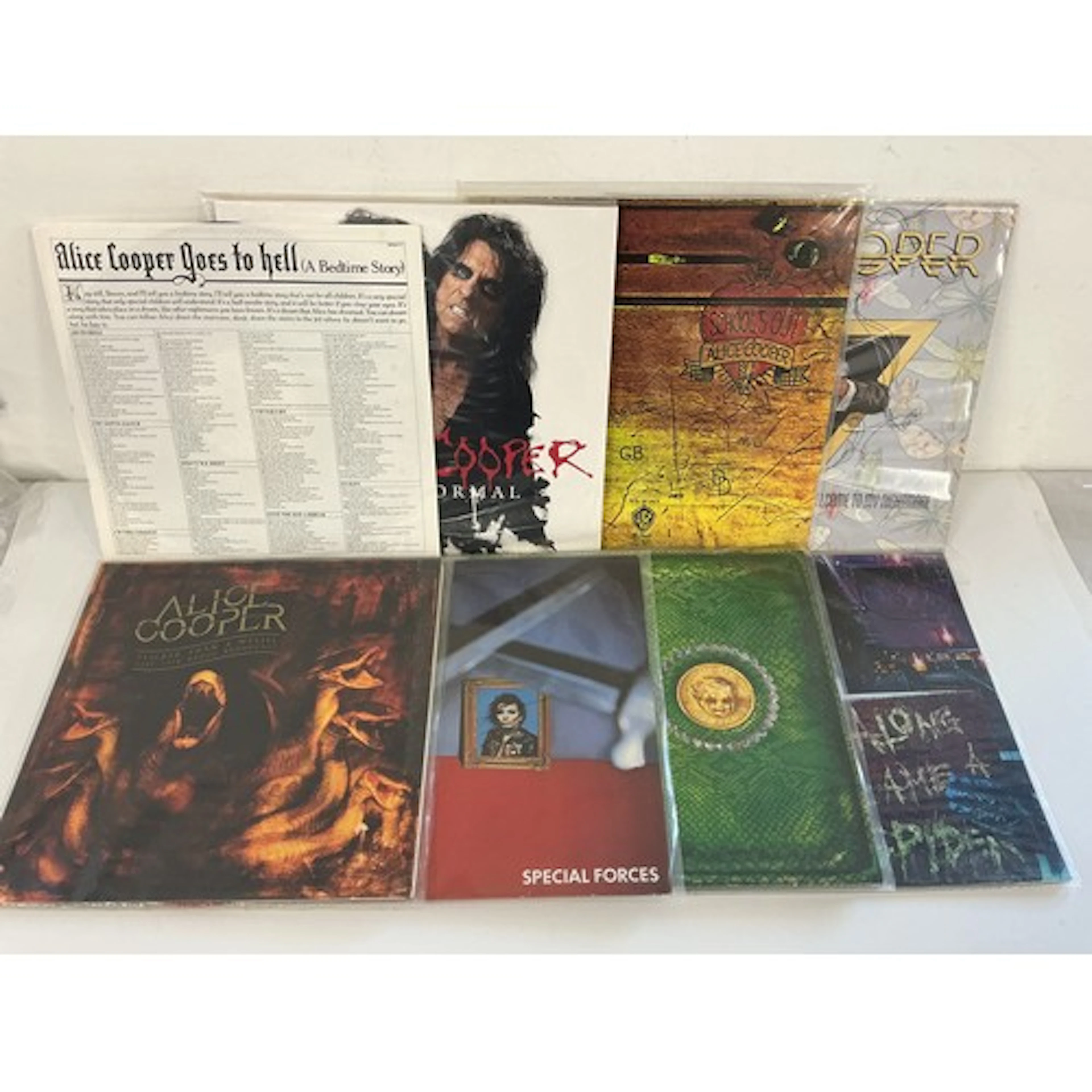 Eight Alice Cooper LPs comprising Special Forces, Billion Do...