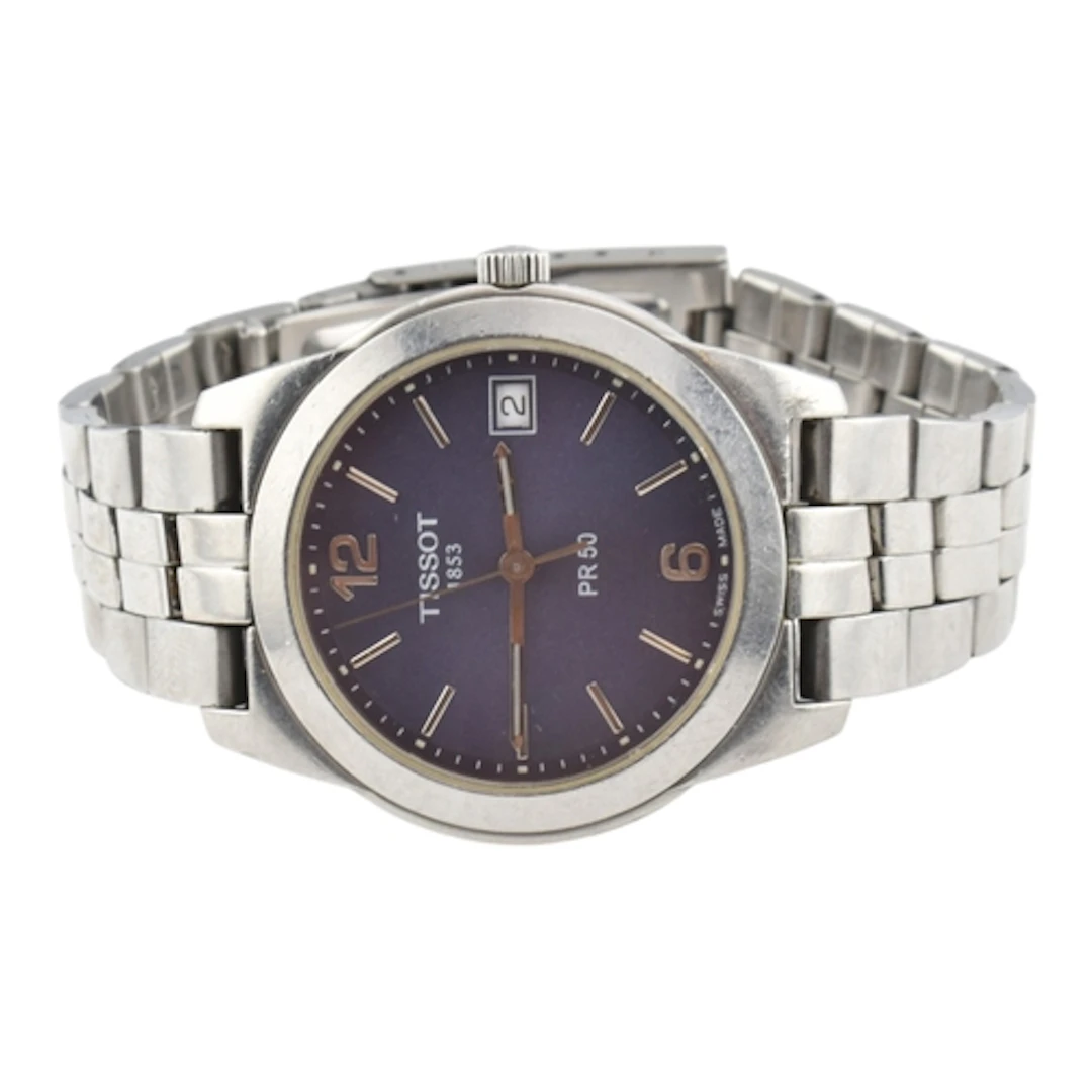 An 1852 Tissot PR 50 stainless steel wristwatch. The watch w...