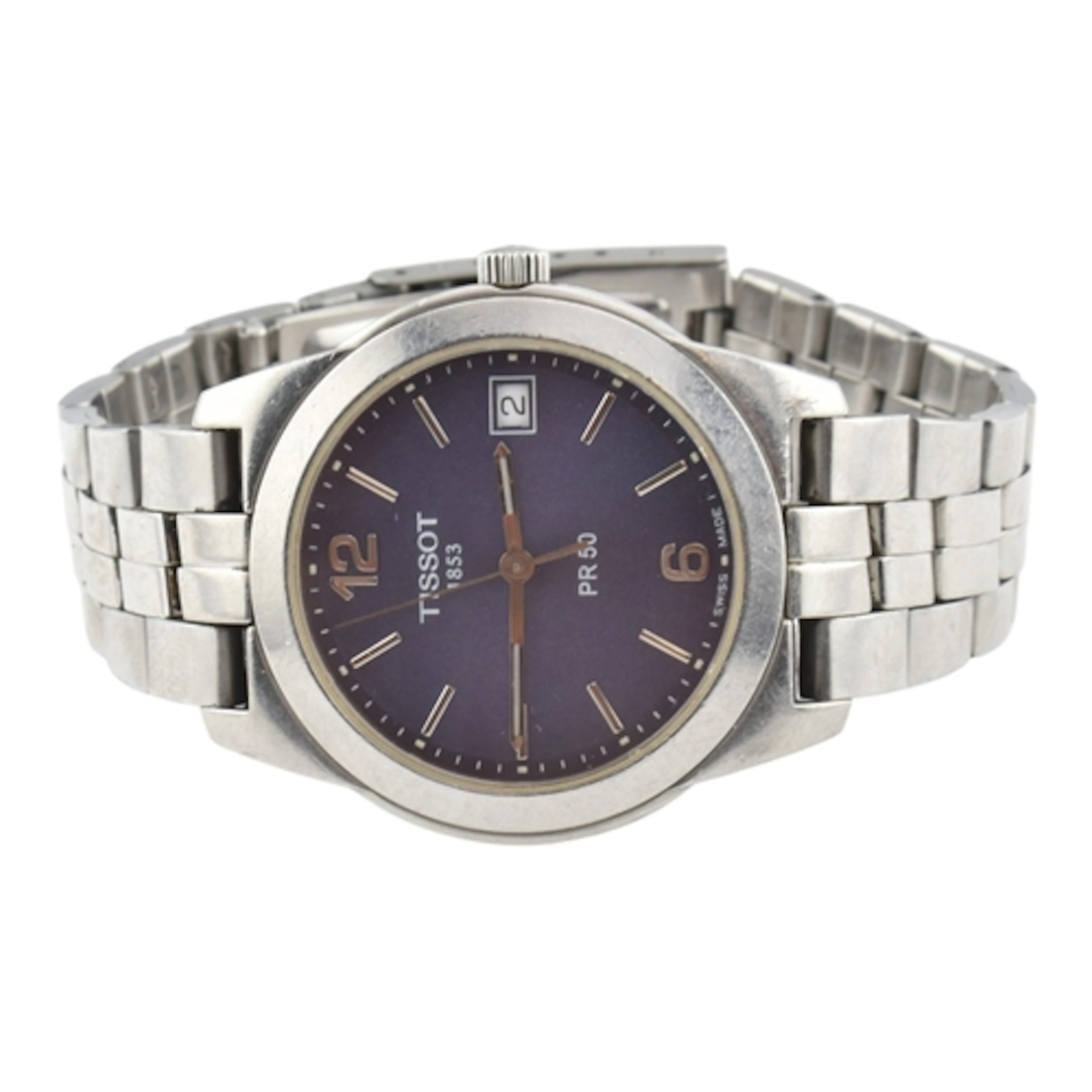 An 1852 Tissot PR 50 stainless steel wristwatch. The watch w...