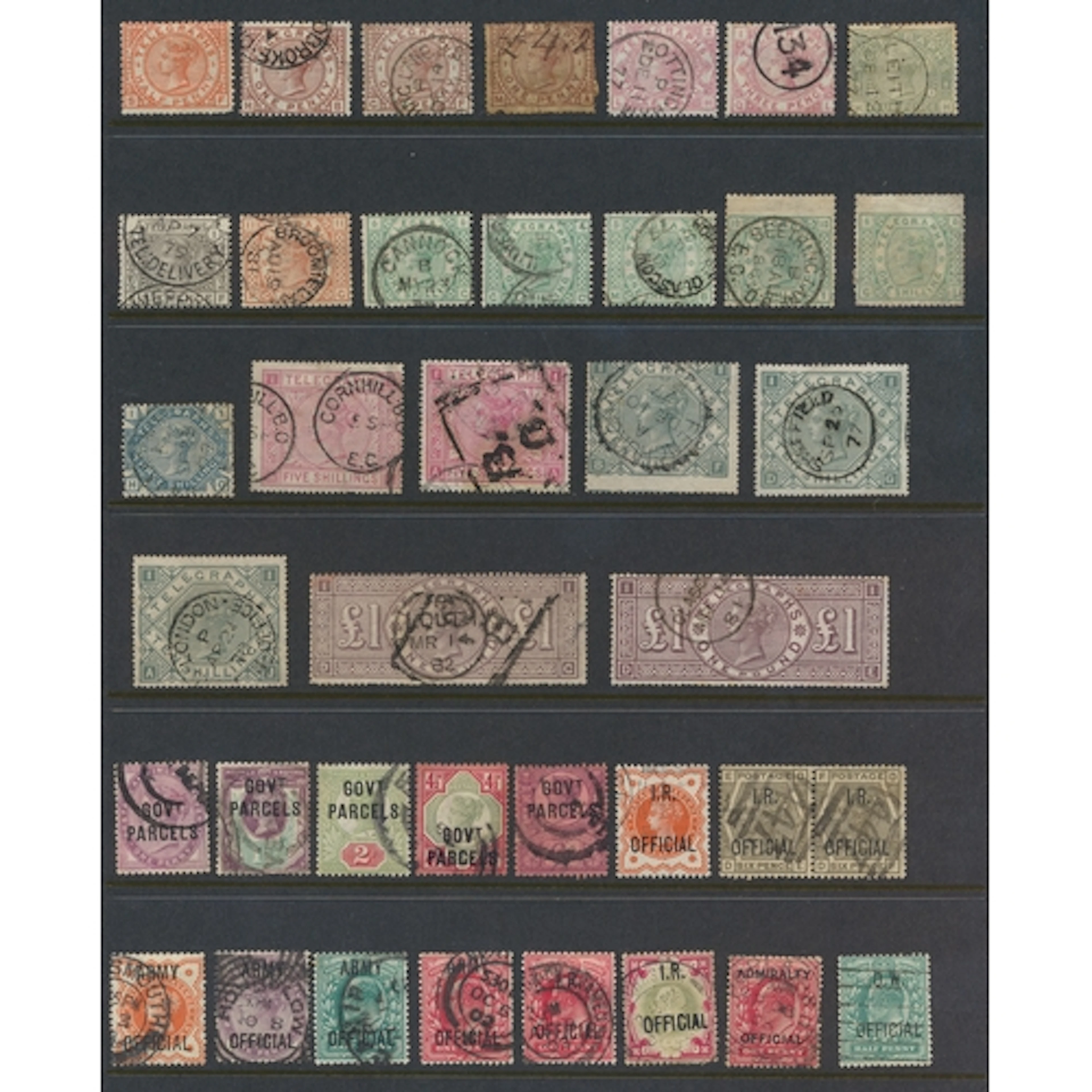 Officials. Used collection of mostly QV material with streng...