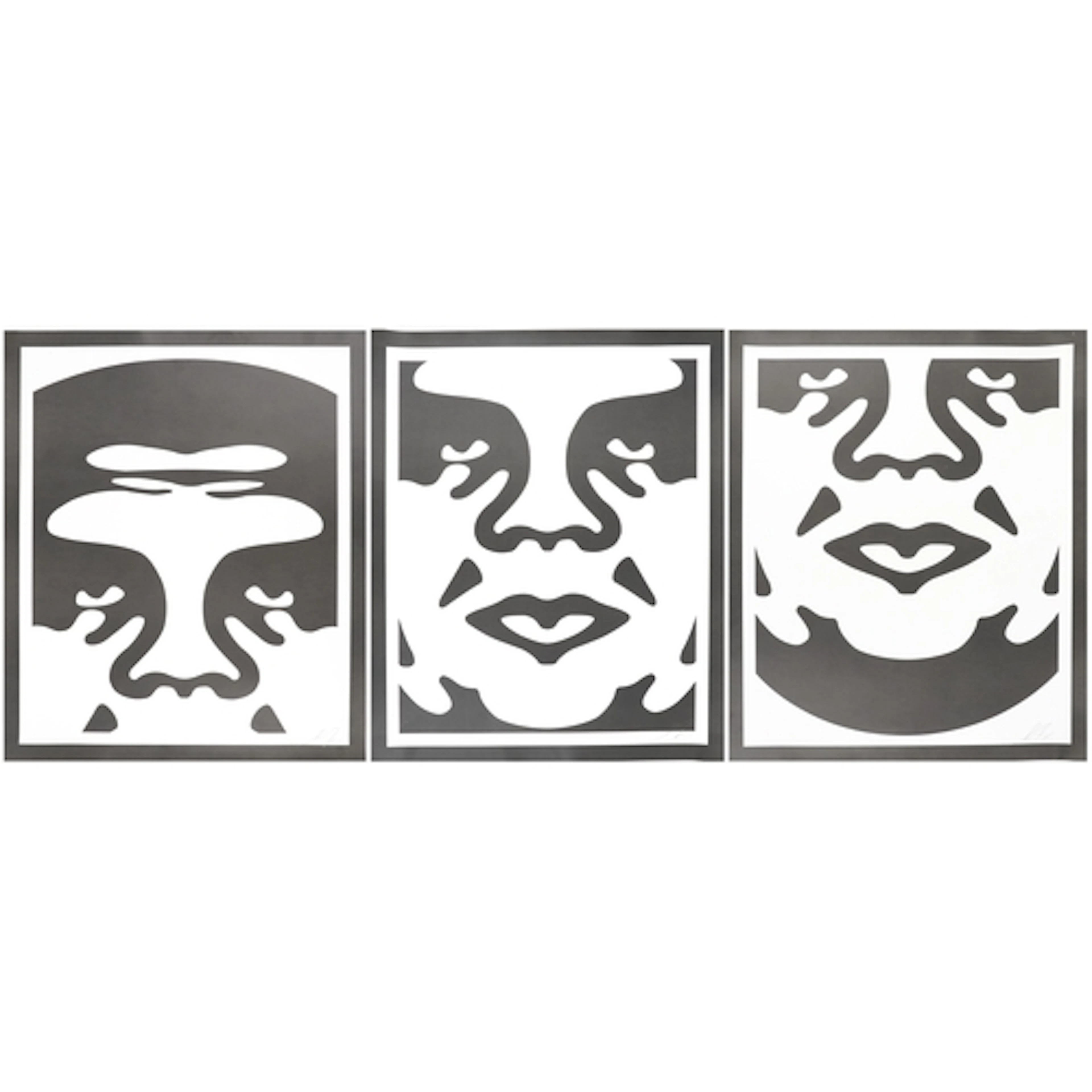 Shepard Fairey - Three pencil signed black and white lithogr...