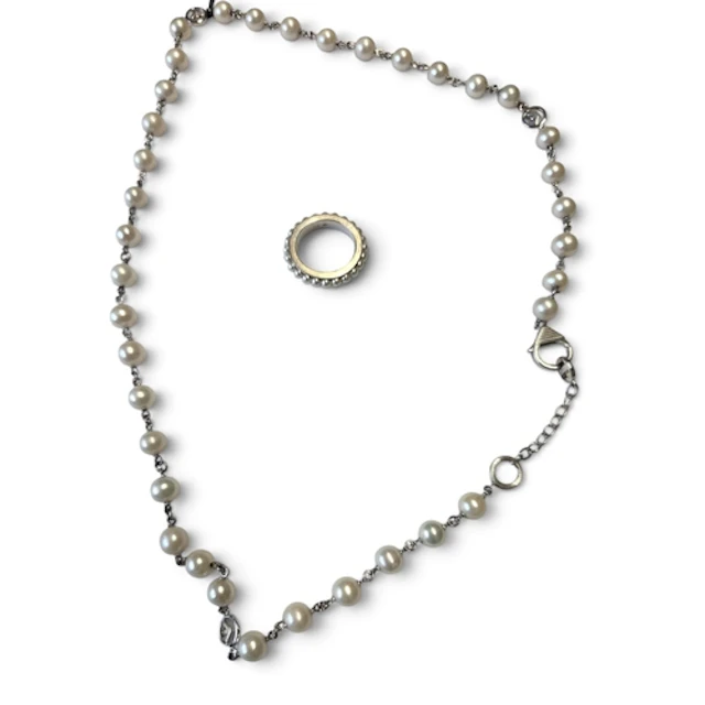 A Silver Armani Necklace and Ring.