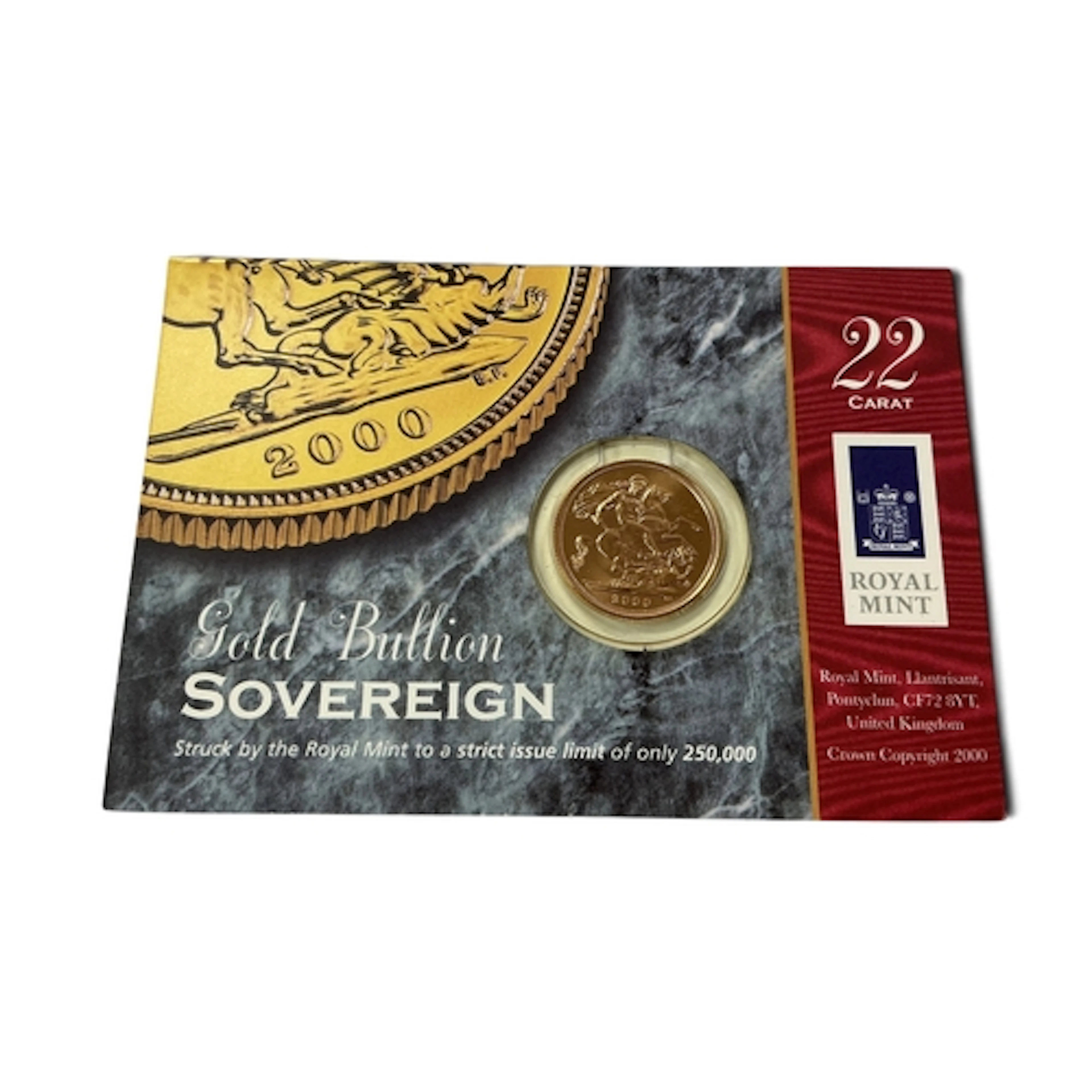 2000 Royal Mint Gold Sovereign.