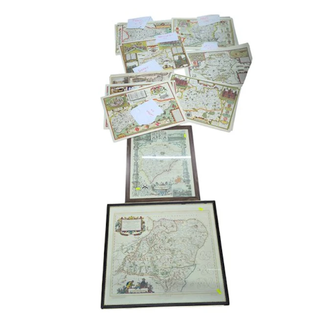 Collection of maps inc. OS, rolled vintage, reprints etc.