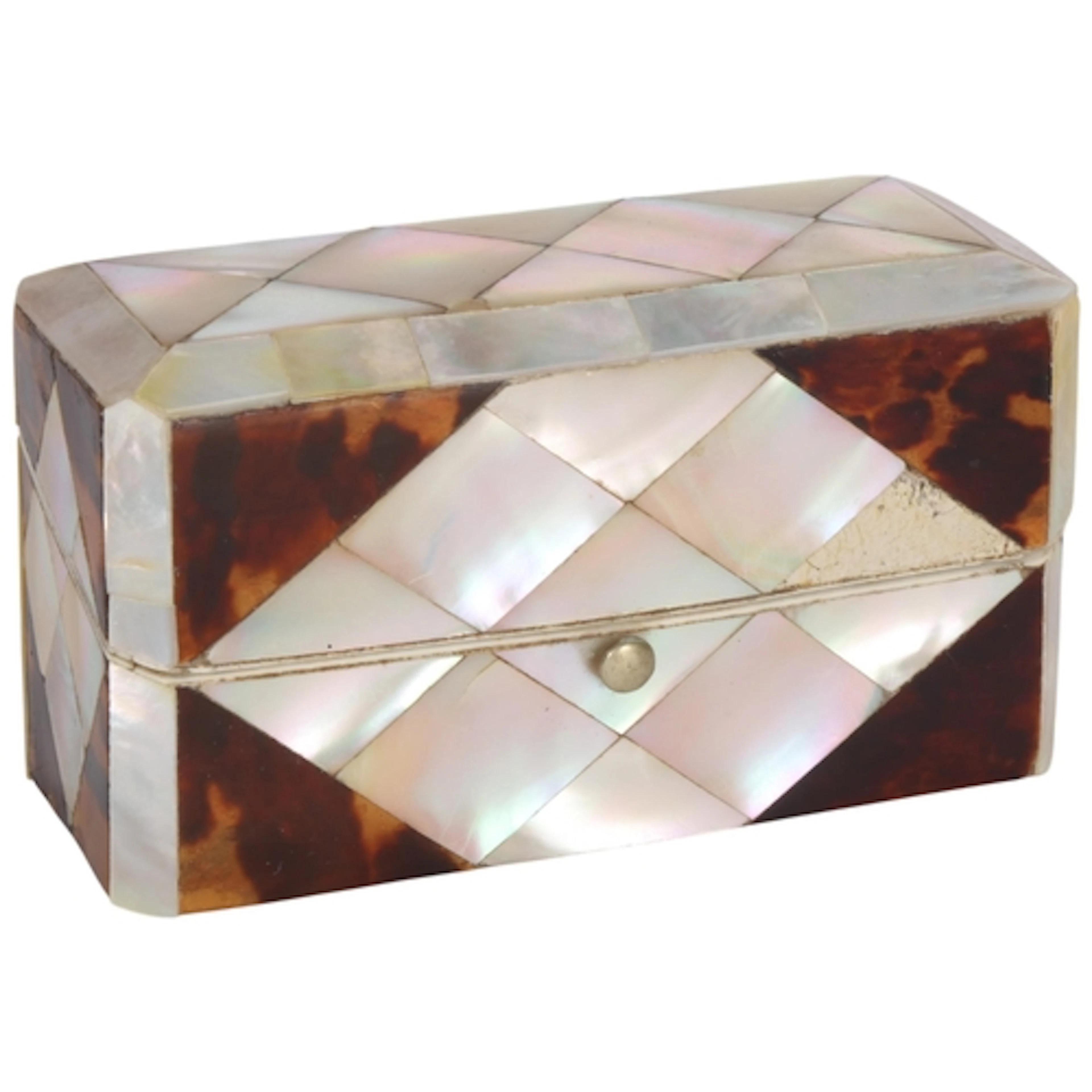 A 19th century mother-of-pearl and tortoiseshell box, contai...
