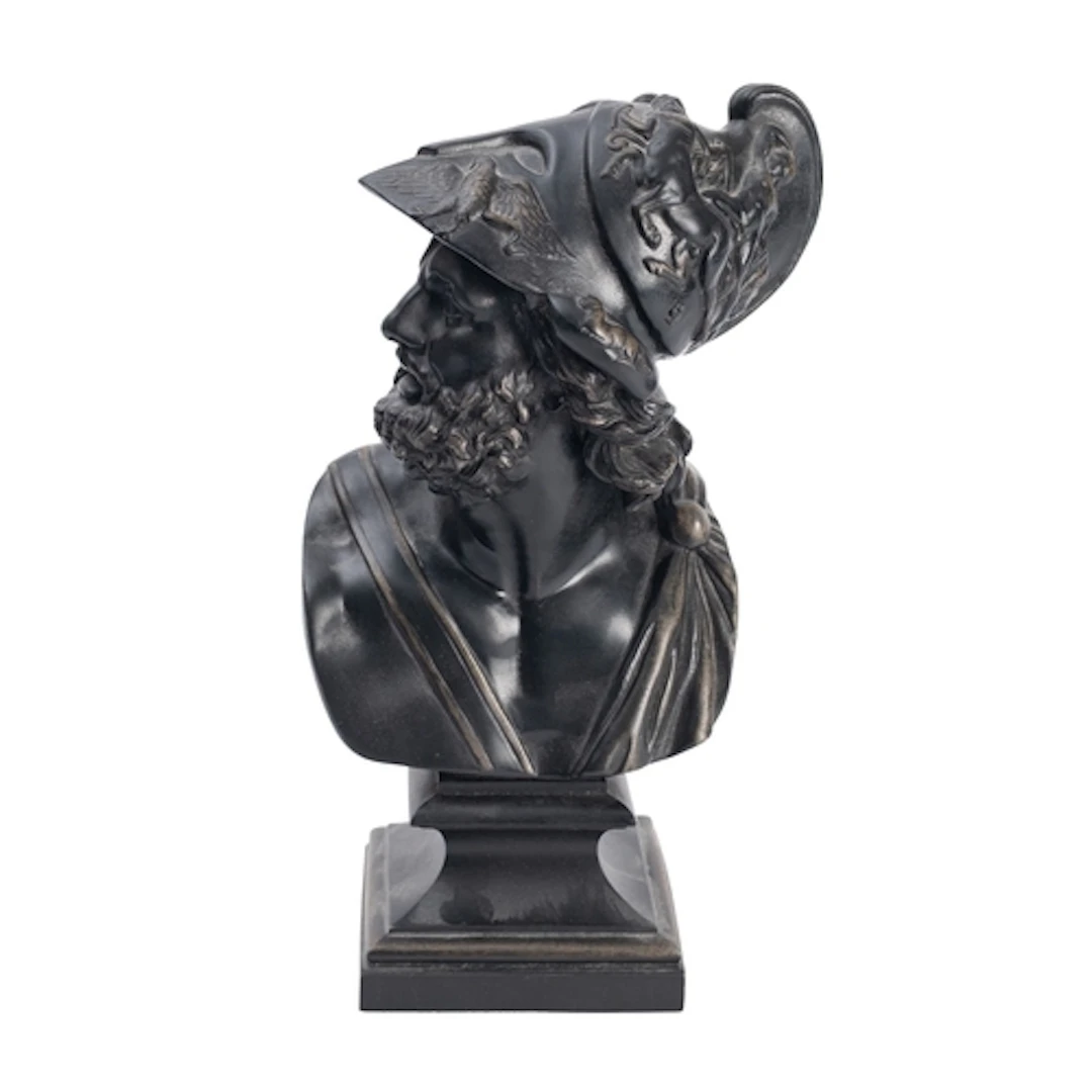 A Continental spelter library bust of Menelaus from the Pasq...