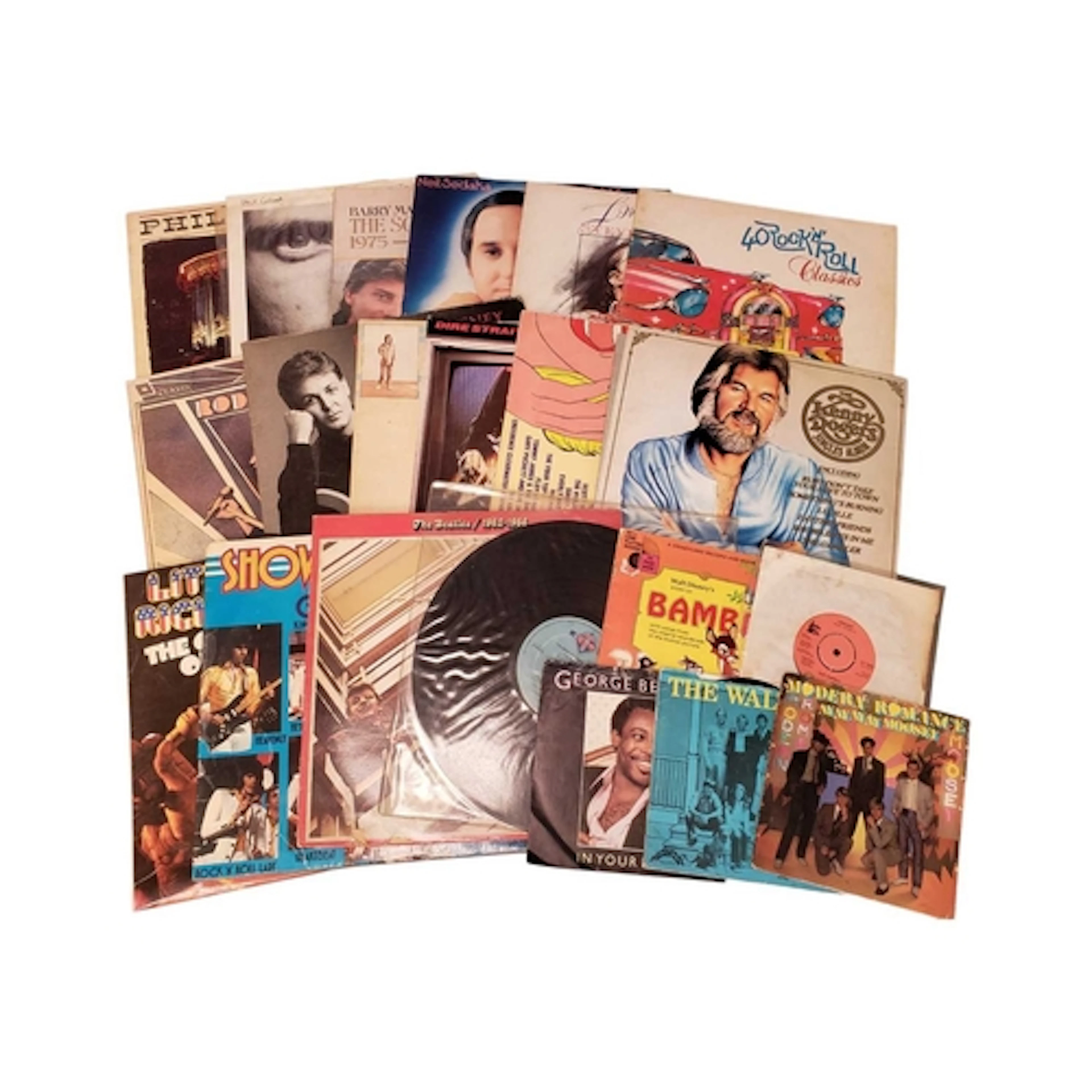 A collection of 20th century vintage rock and pop LP vinyl r...