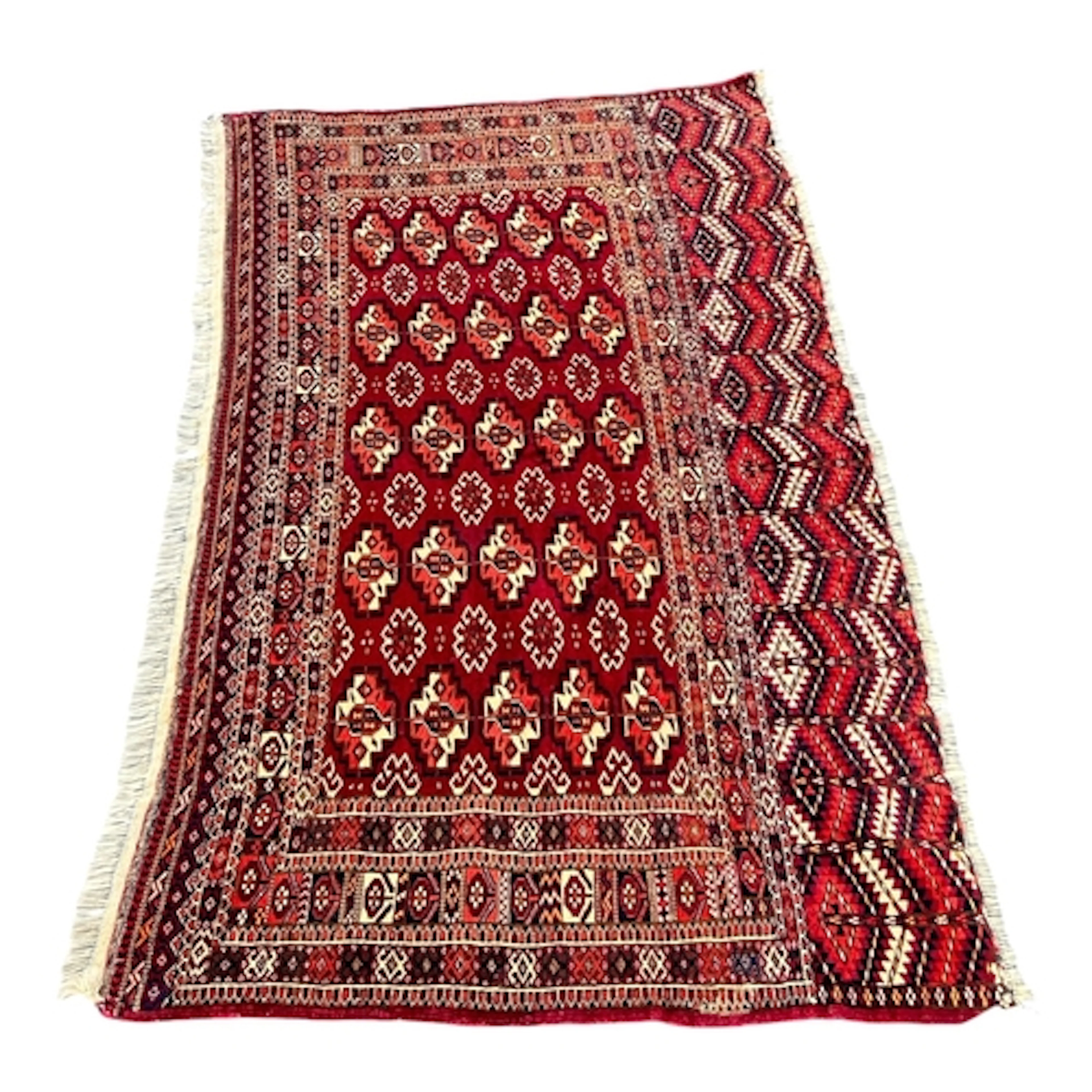 A TURKOMAN FINE ANTIQUE RUG 127 x 85 cm