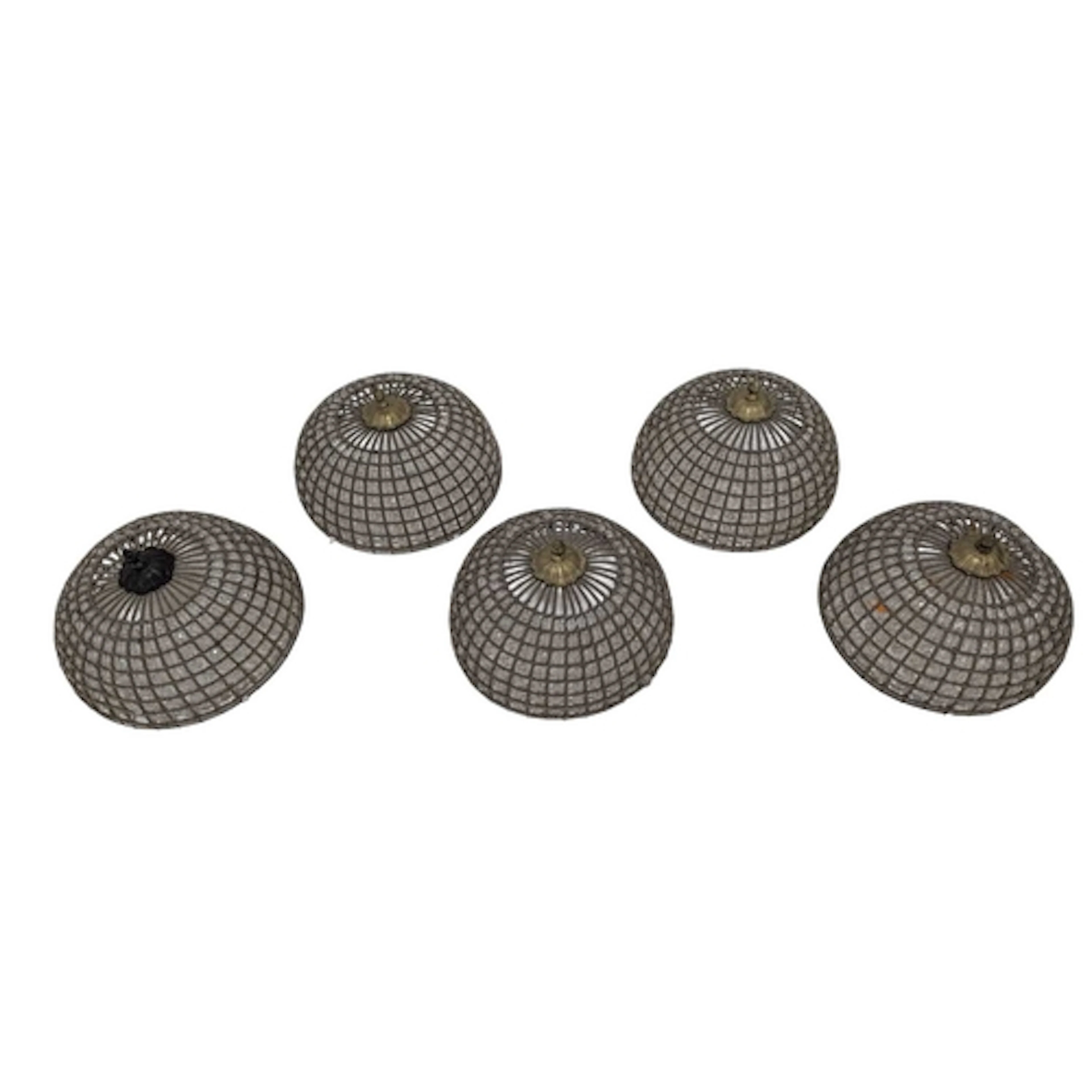 A set of five Empire Art Deco style 20th-century beaded meta...