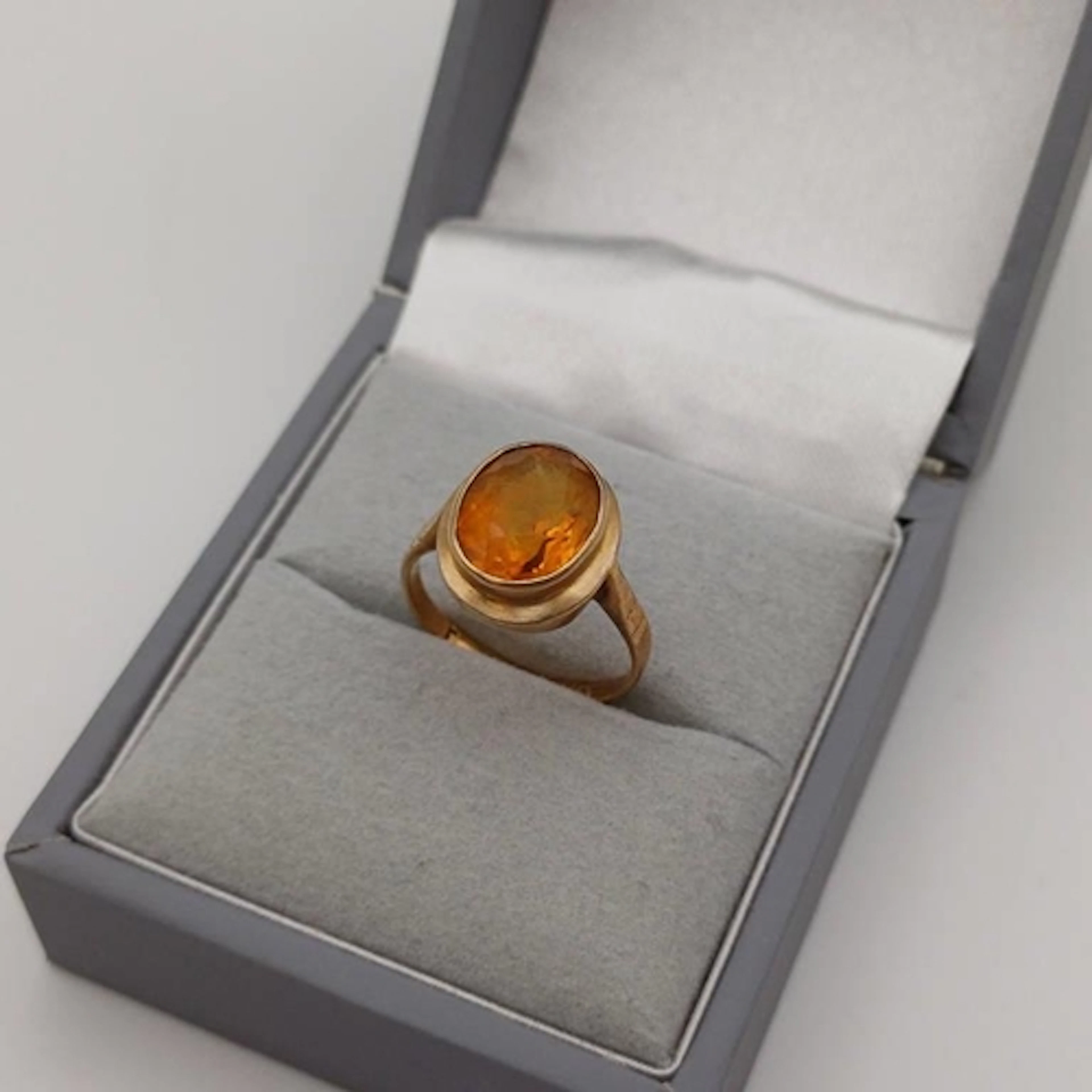 GOLD CITRINE SET RING - 2.4G, RING SIZE H