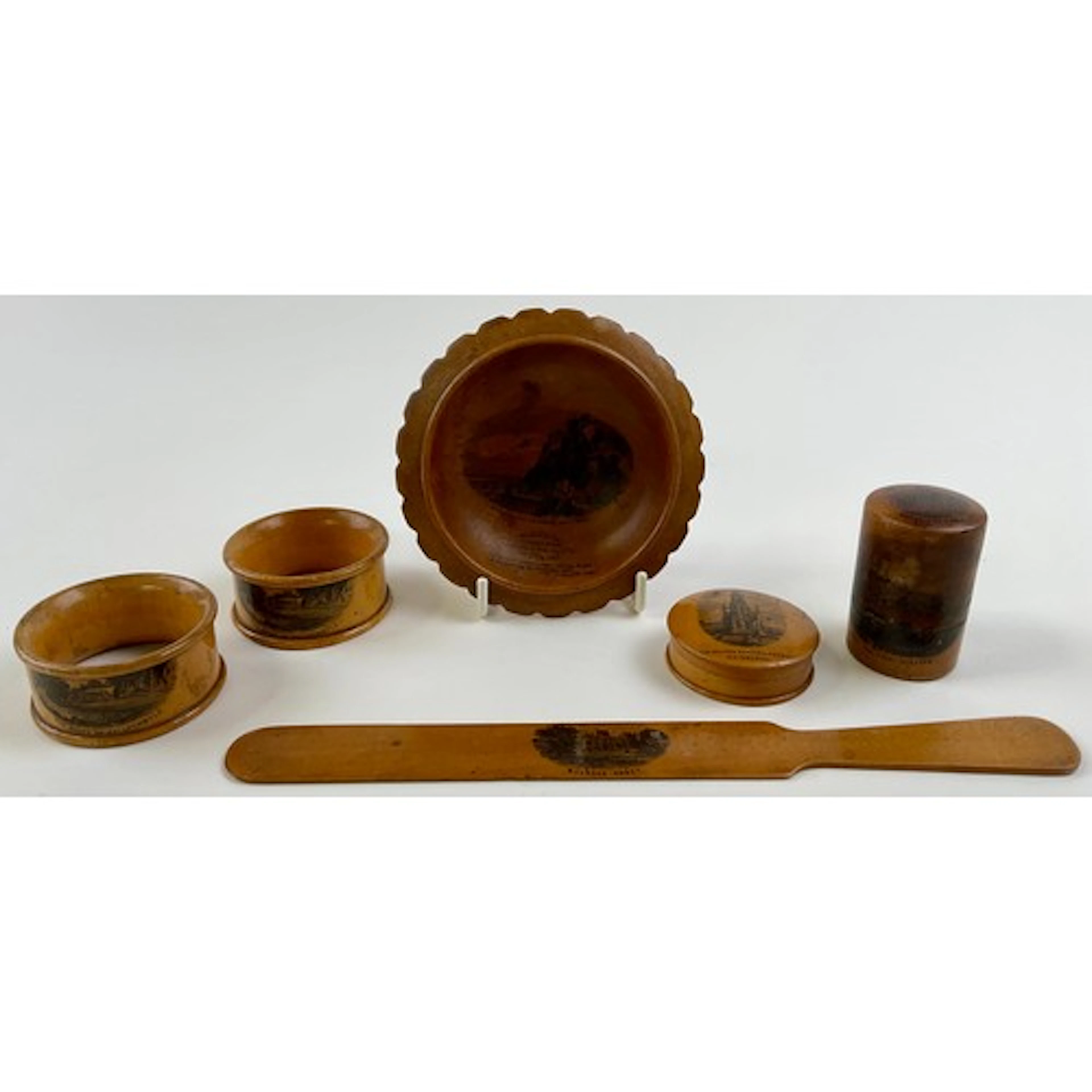 Treen - a 19th century Scottish Mauchline ware snuff box, tr...