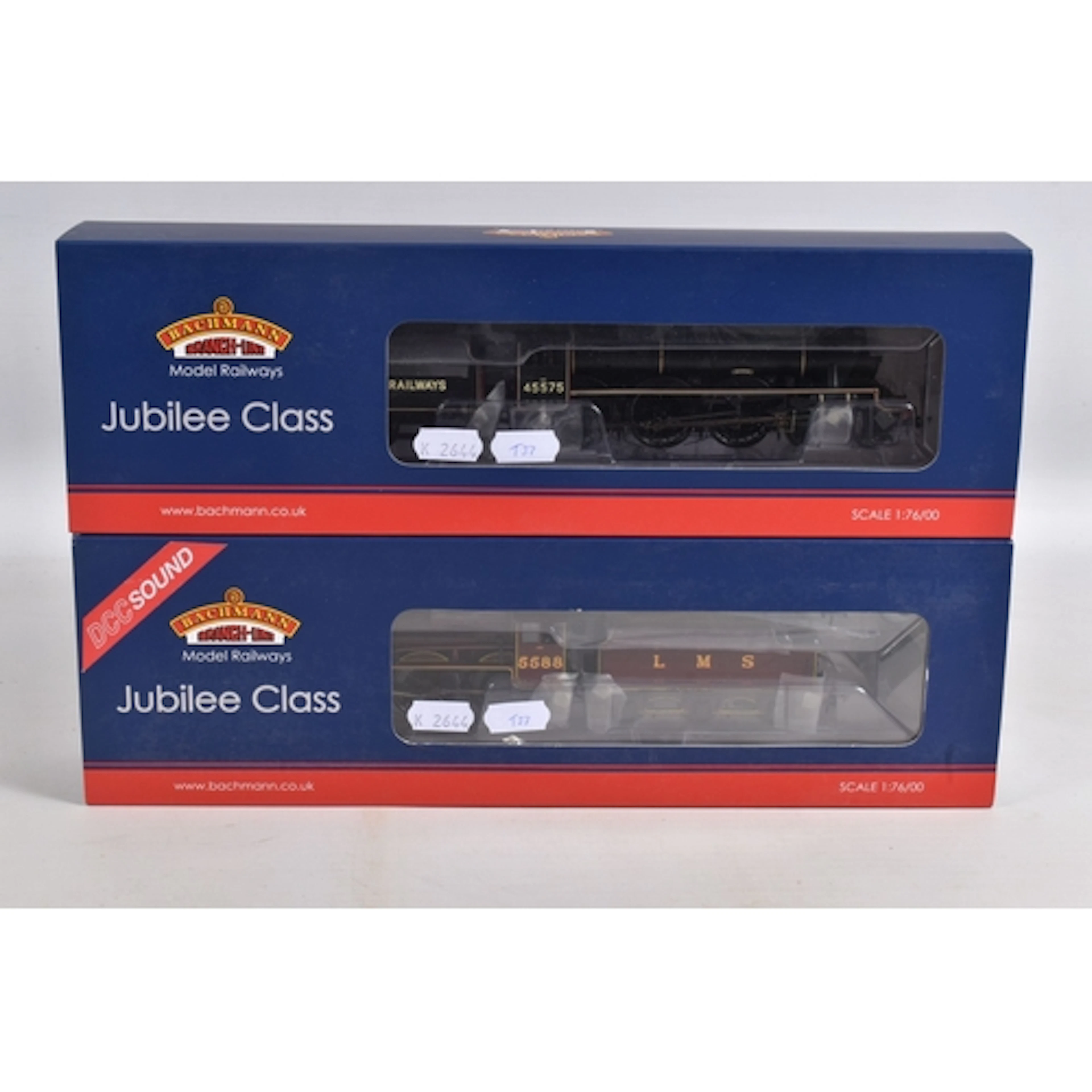 TWO BOXED BACHMANN OO GAUGE JUBILEE CLASS LOCOMOTIVE AND TEN...