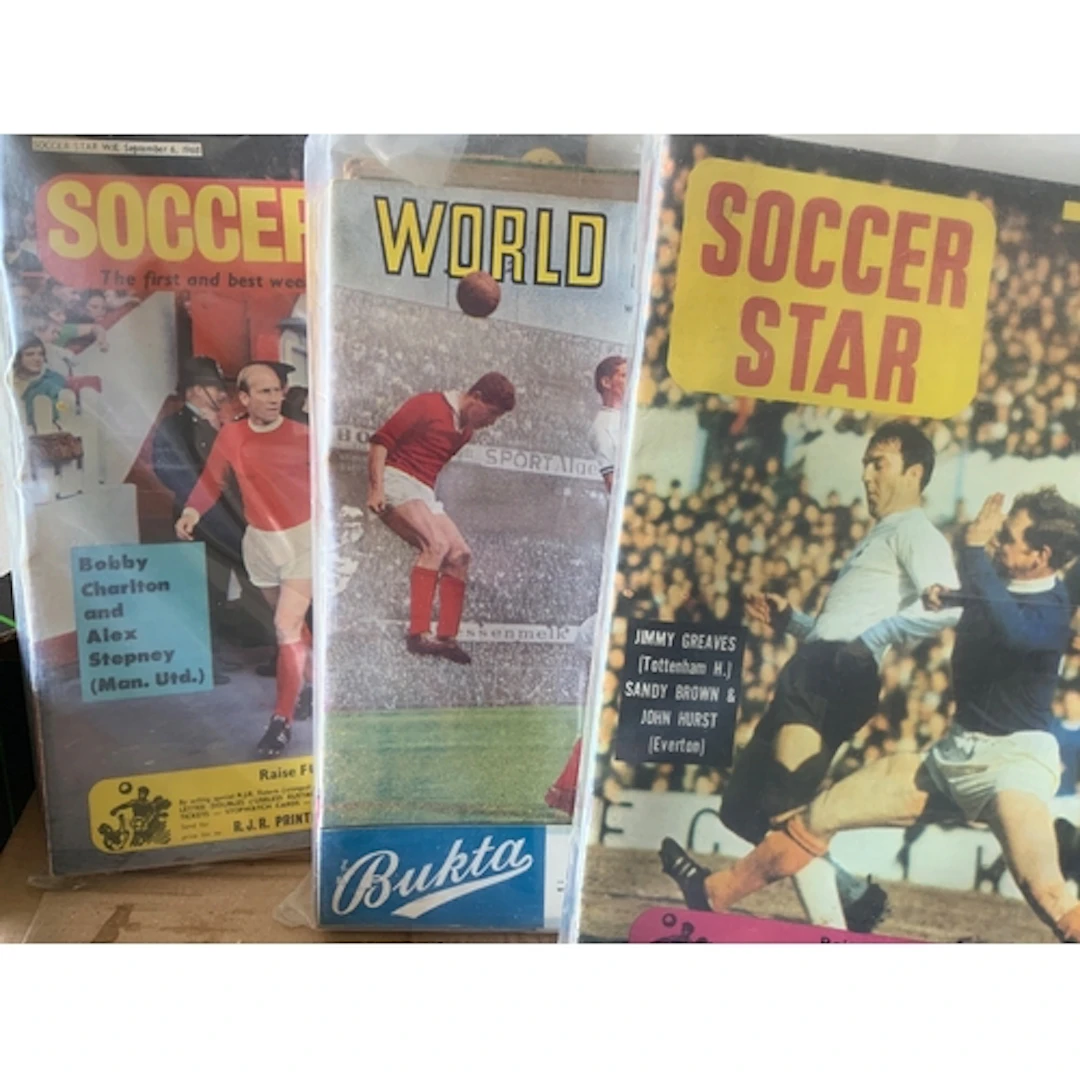 Football Memorabilia Boxes: Includes 65 magazines which are ...