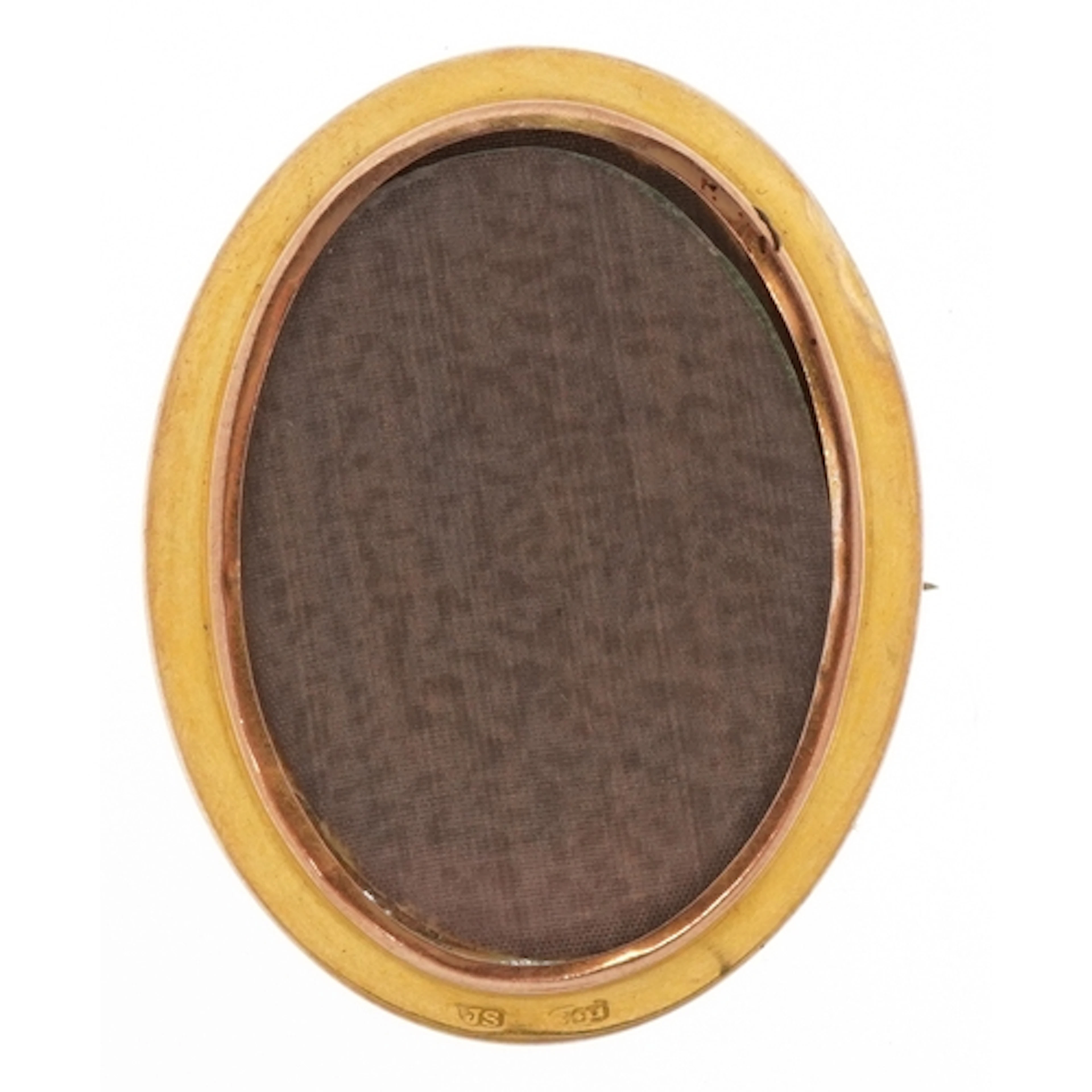 A 9ct gold double sided locket brooch, 4.5cm high, total wei...