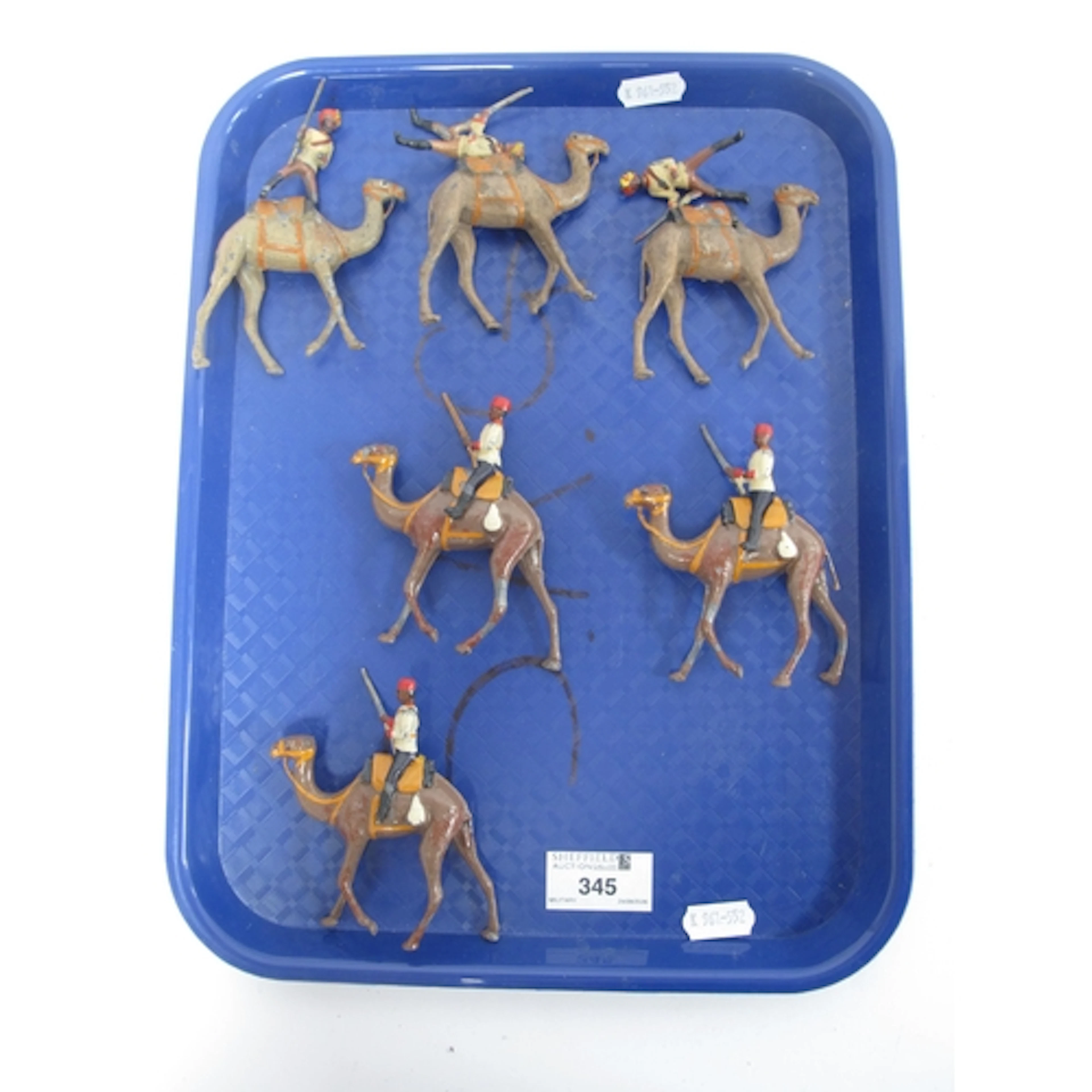 6 Colonial Lead Camel Corps Figures and Riders by Britains a...