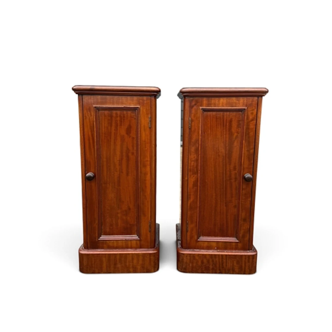 A PAIR OF VICTORIAN MAHOGANY POT CUPBOARDS 73cm x 33cm x 32c...