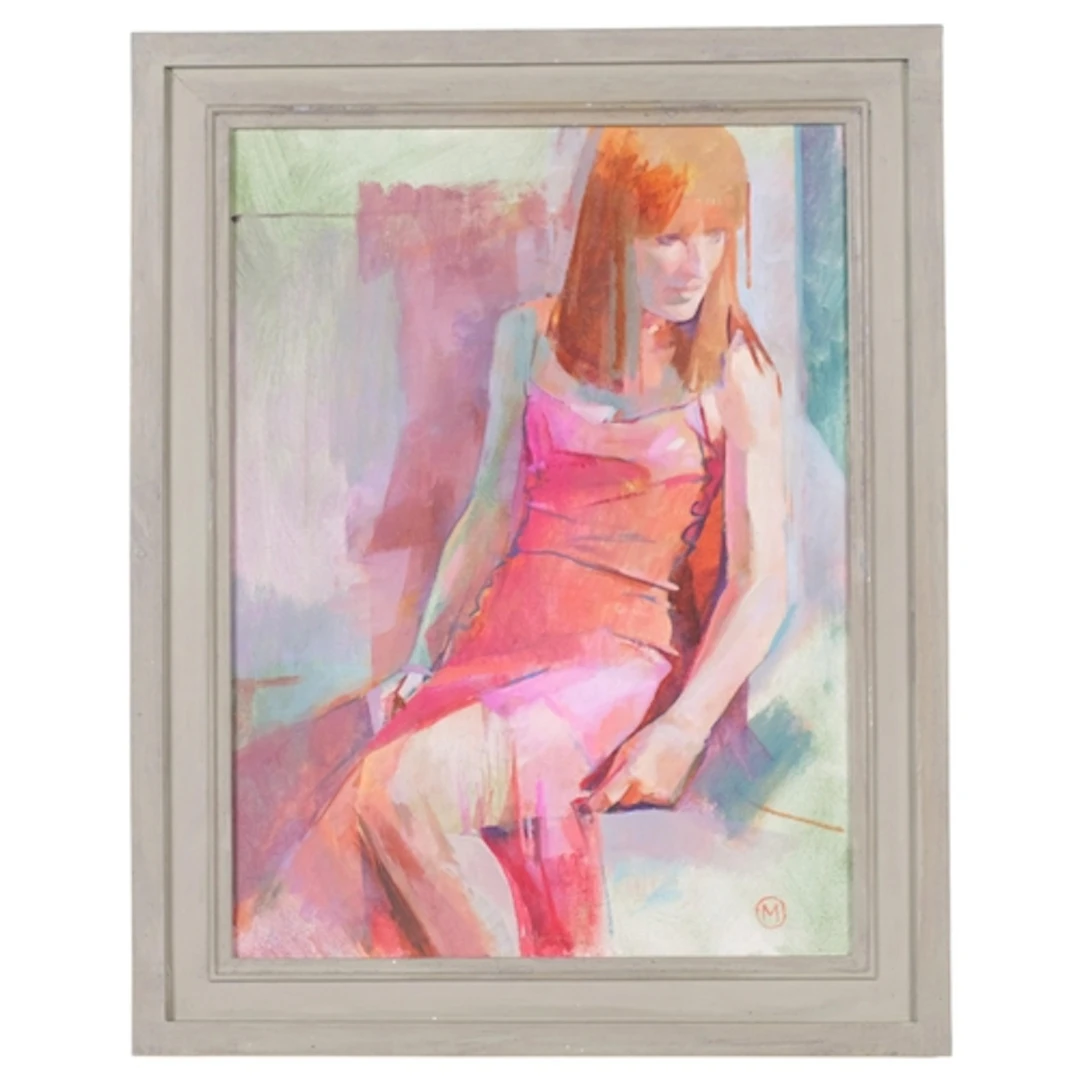 Julian Gordon Mitchell, portrait of a woman, oil on canvas, ...