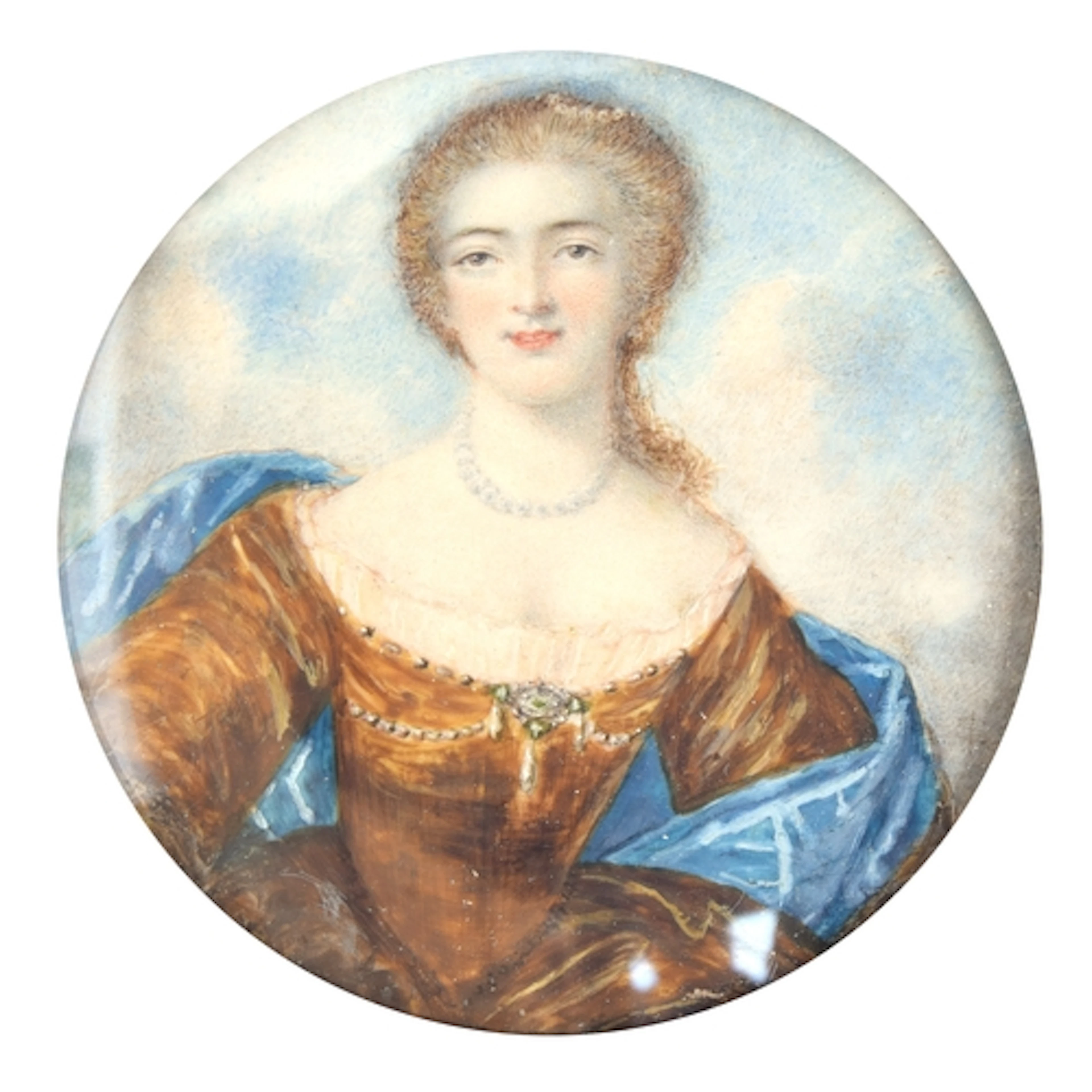 A late 18th century French portrait miniature on ivory of a ...