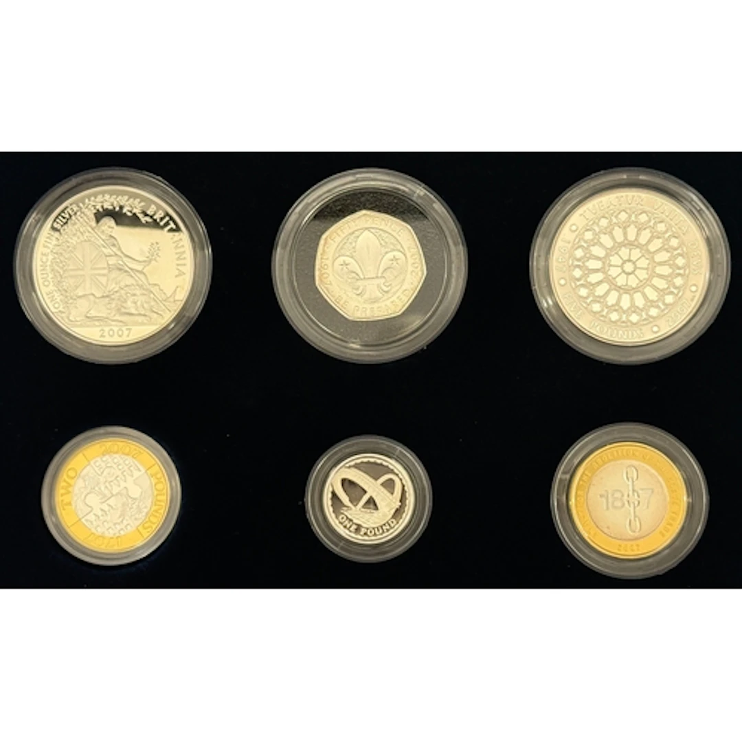 UK 2007 The Family Silver Proof Coin Collection, comprising ...