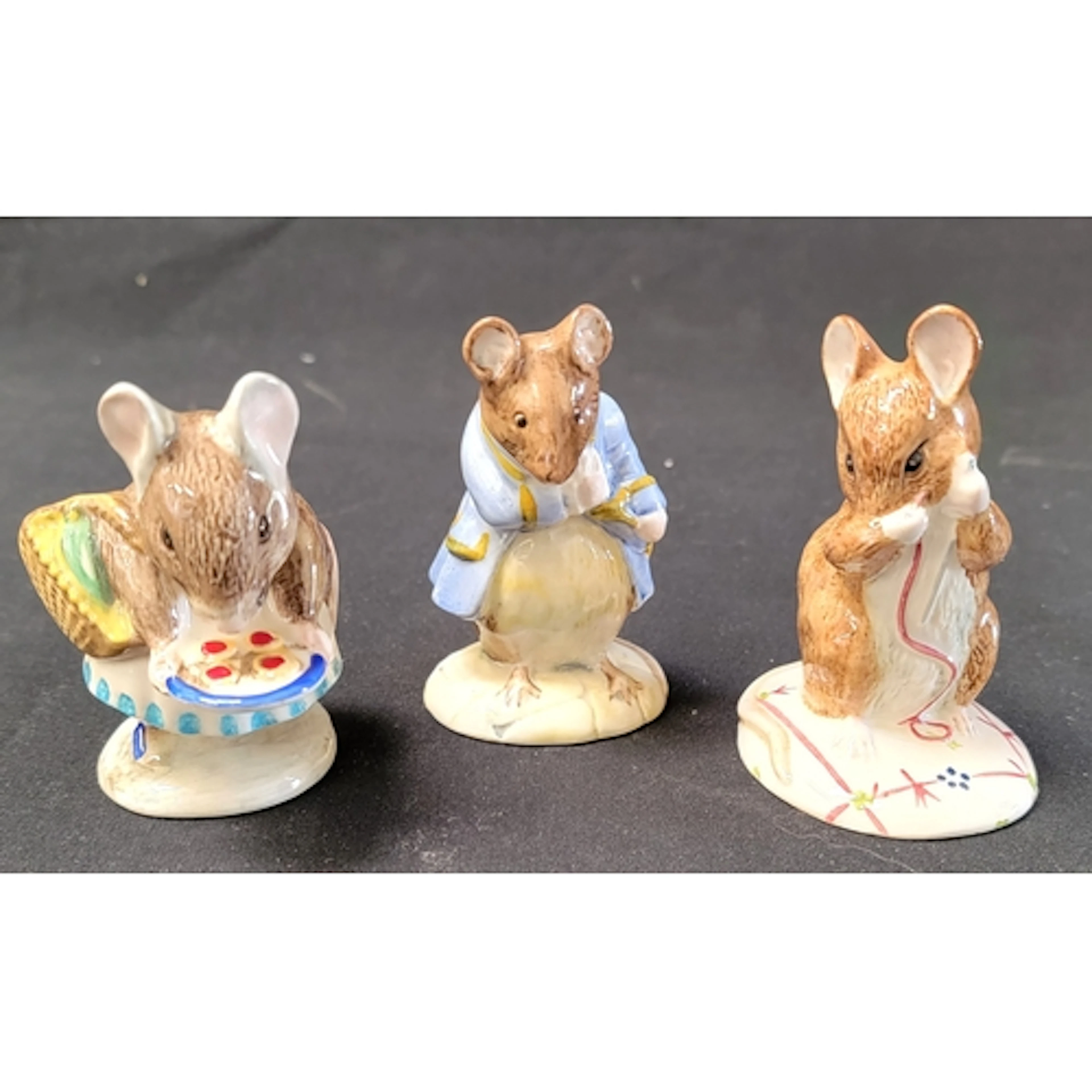 THREE ROYAL ALBERT BEATRIX POTTER MOUSE FIGURINES comprising...