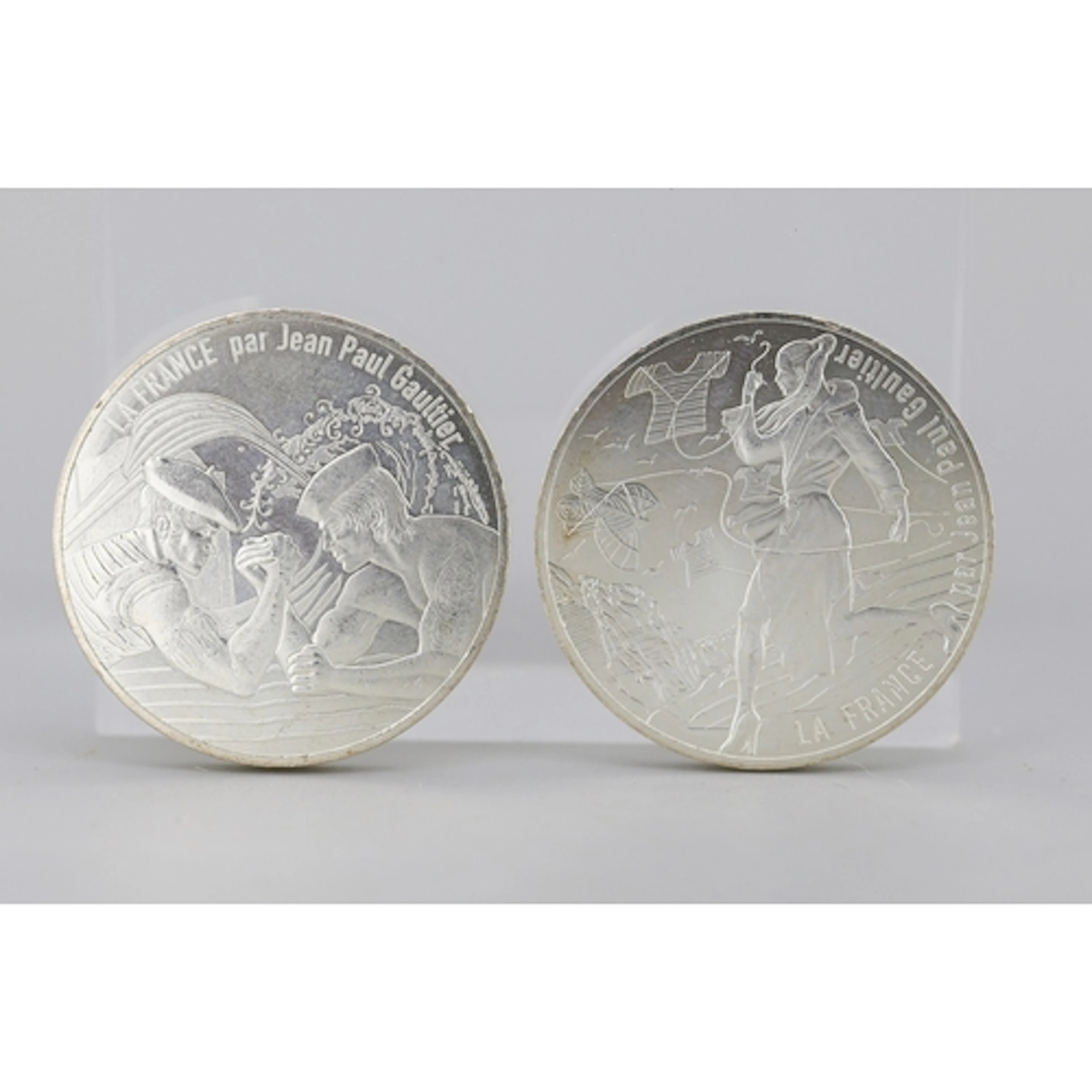 Two Silver Commemorative 10 Euro Coins, Jean Paul Gaultier F...