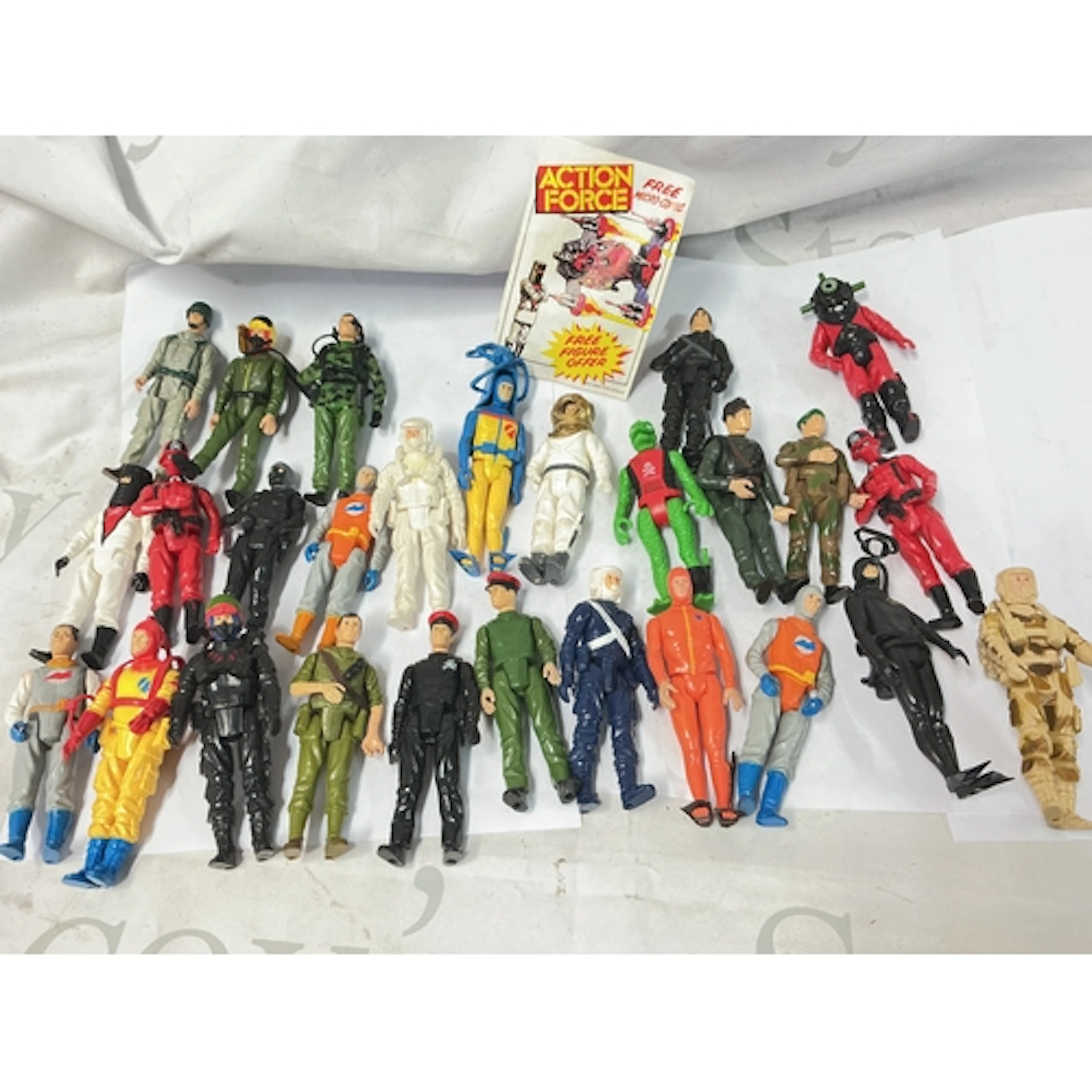 A Collection Of Vintage Action Force Figures And Accessories...